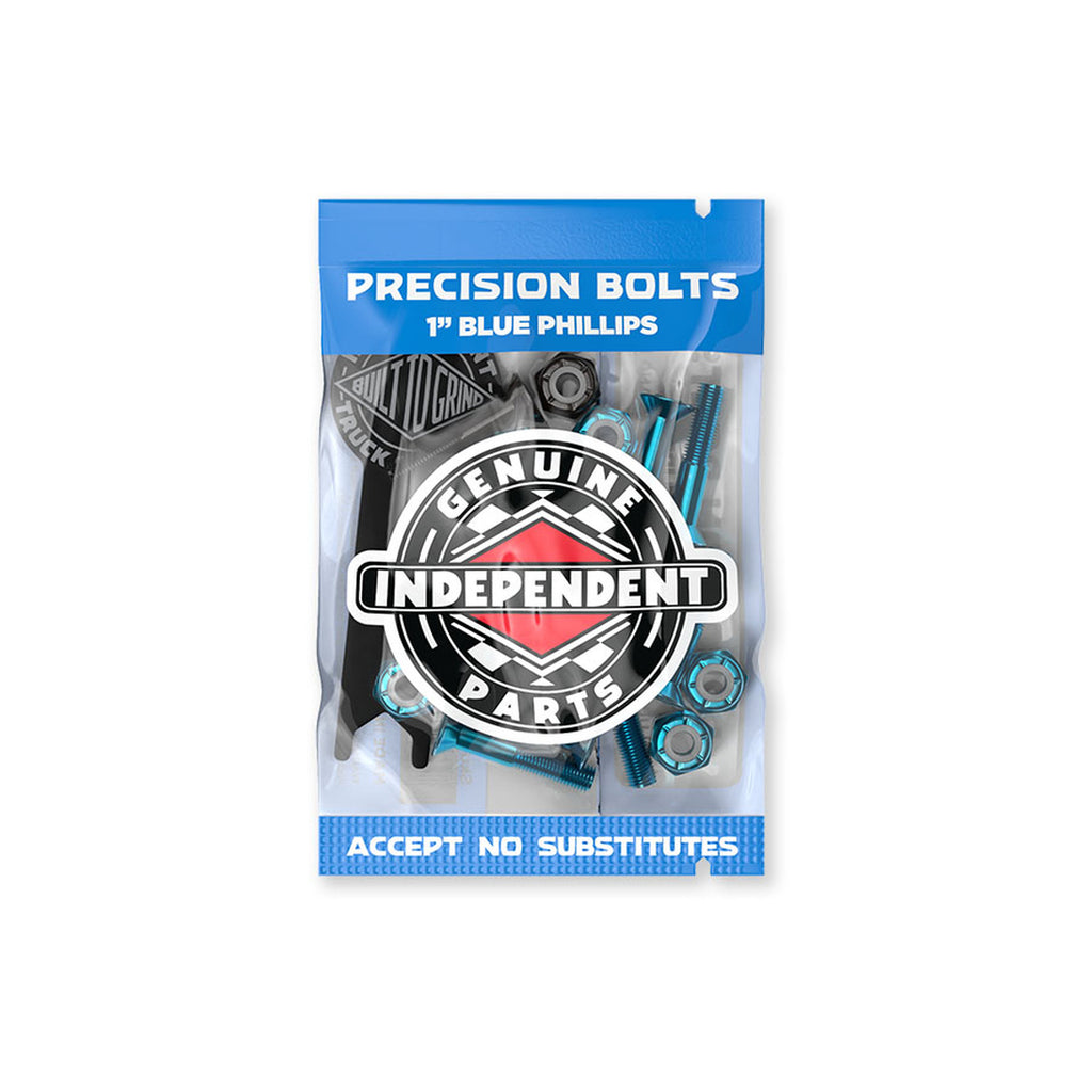 Independent Blue & Black 1" Phillips w/ Tool Skateboard Hardware