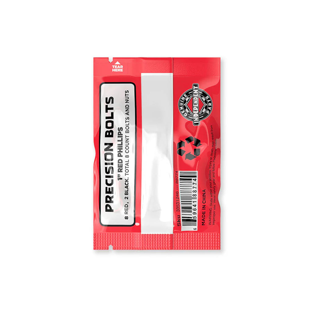 Independent Red & Black 1" Phillips With Tool Skateboard Hardware