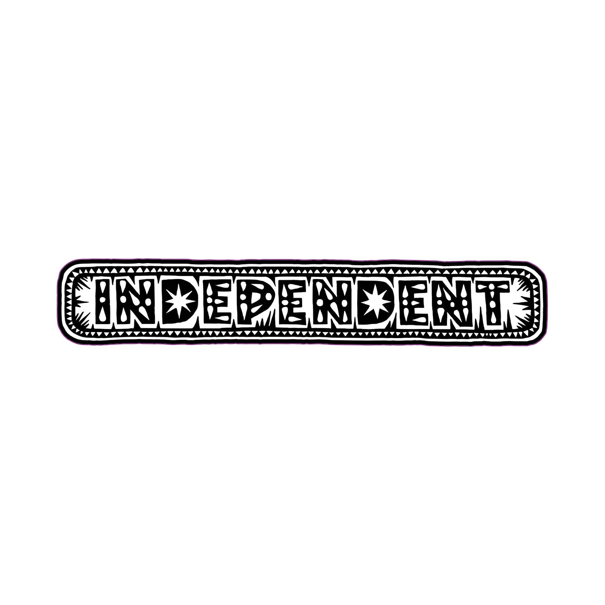 Independent Husky Bar 8" x 1" Black White Sticker