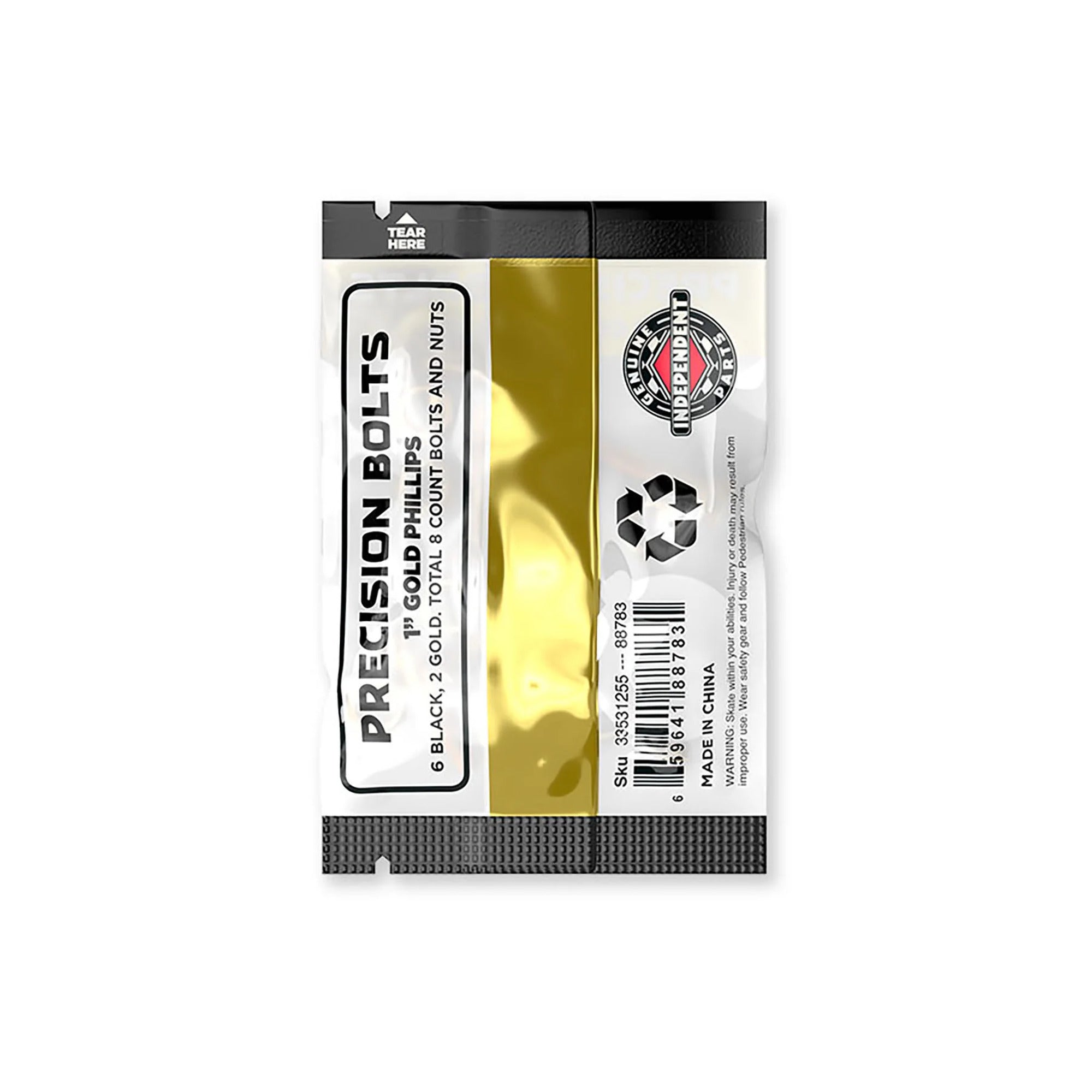 Independent Black & Gold 1" Phillips Skateboard Hardware
