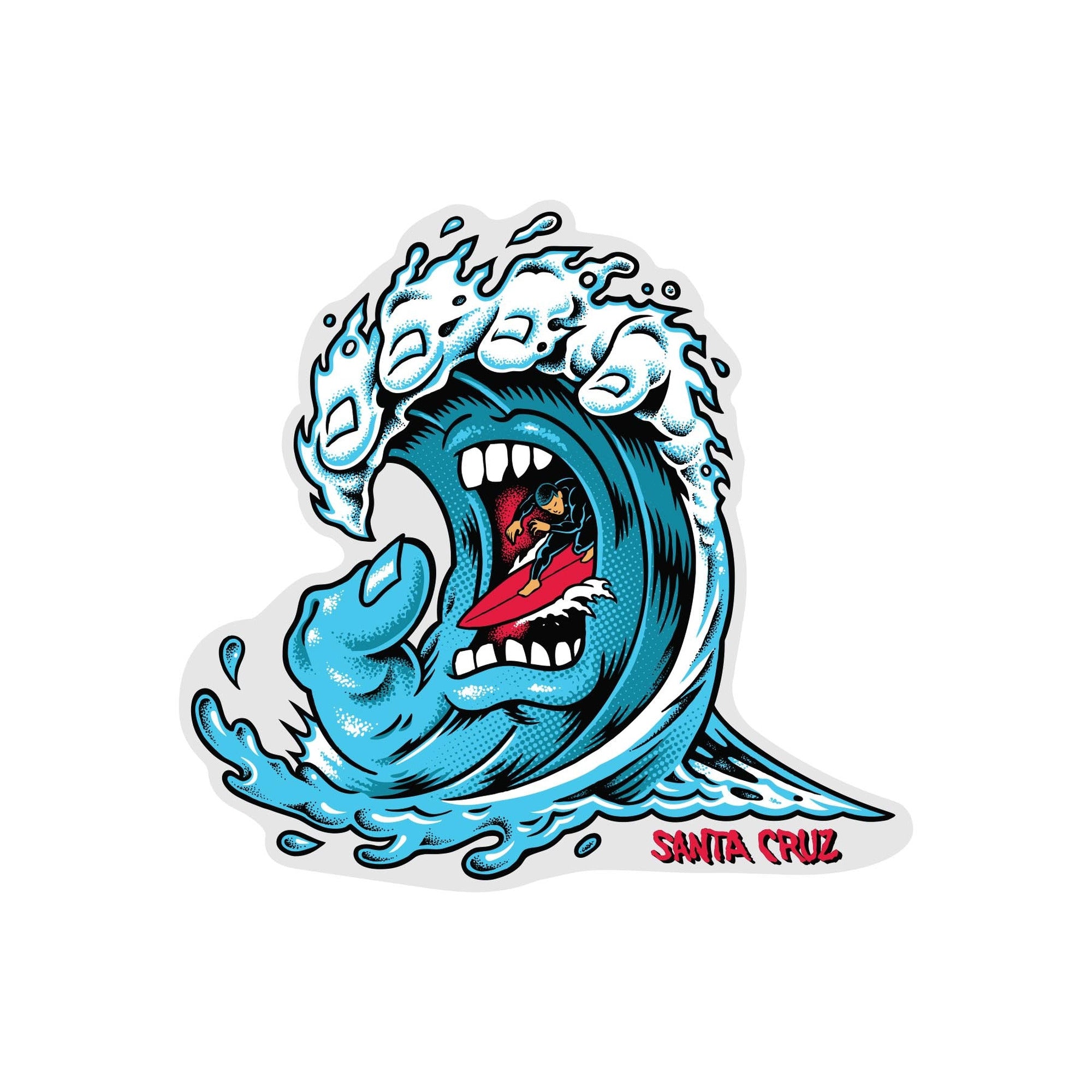 Santa Cruz Screaming Wave Hand 4.25" x 4" Blue Sticker