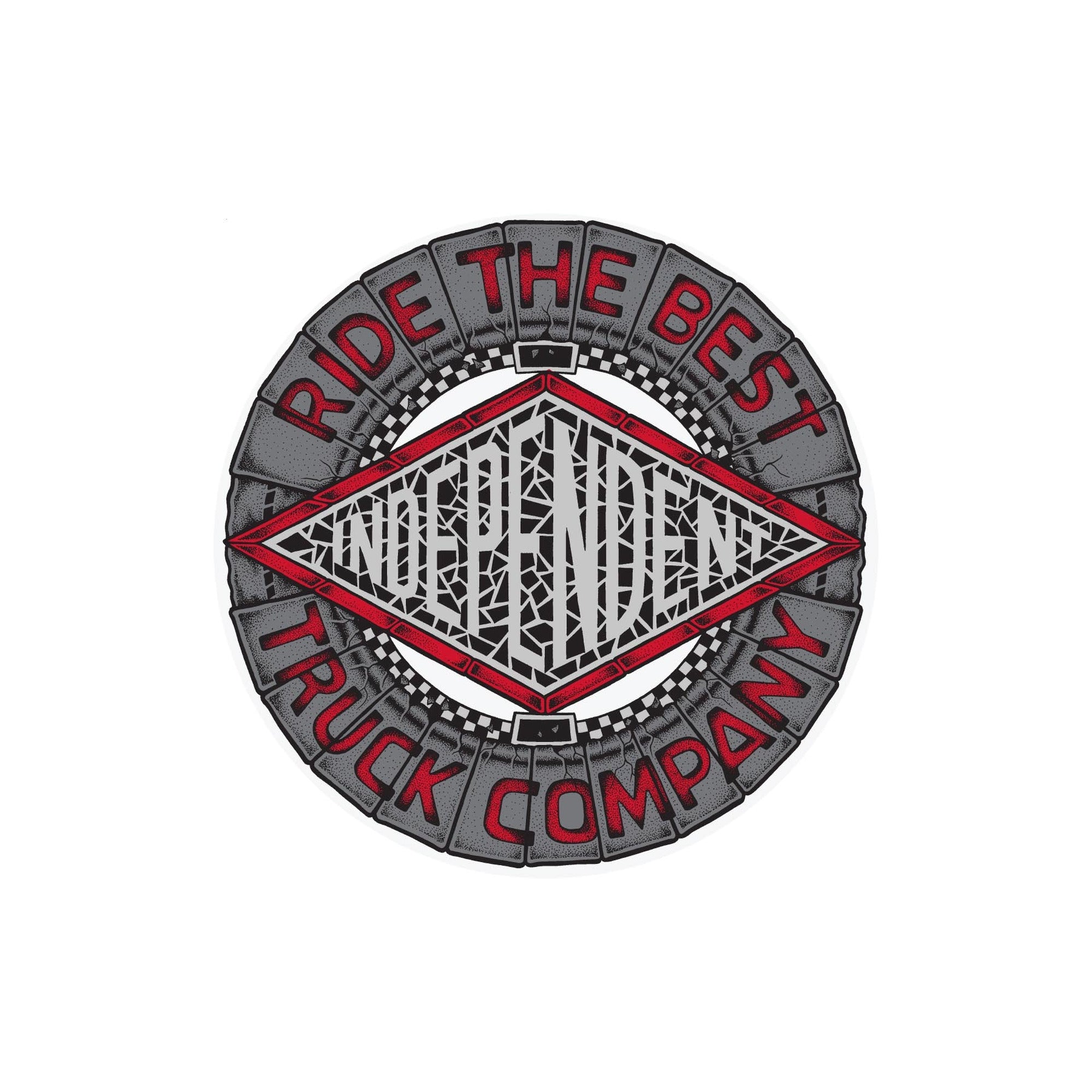 Independent Mako Tile 5" x 5" Grey Red Sticker