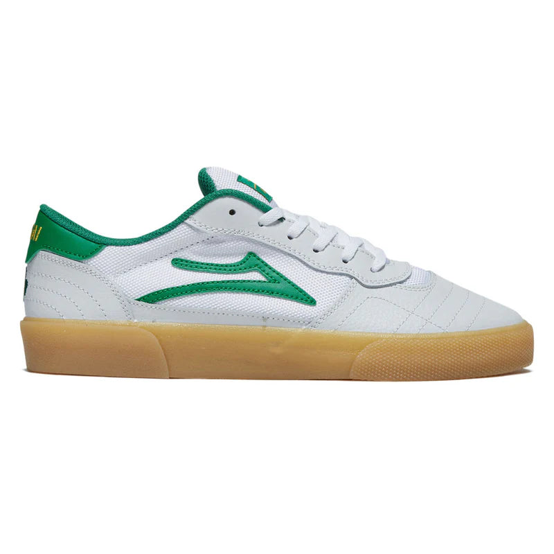 Lakai Cambridge White/Green Leather St Pattys Day Skateboard Shoe