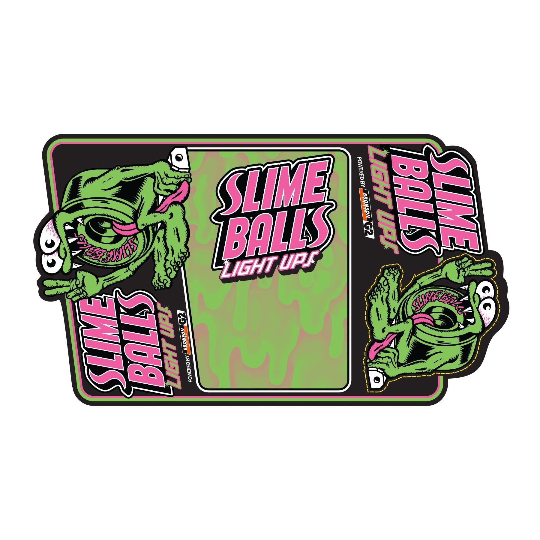 Slime Balls Screaming Slime Light Ups OG Slime 60mm 78a Green Yellow Skateboard Wheels