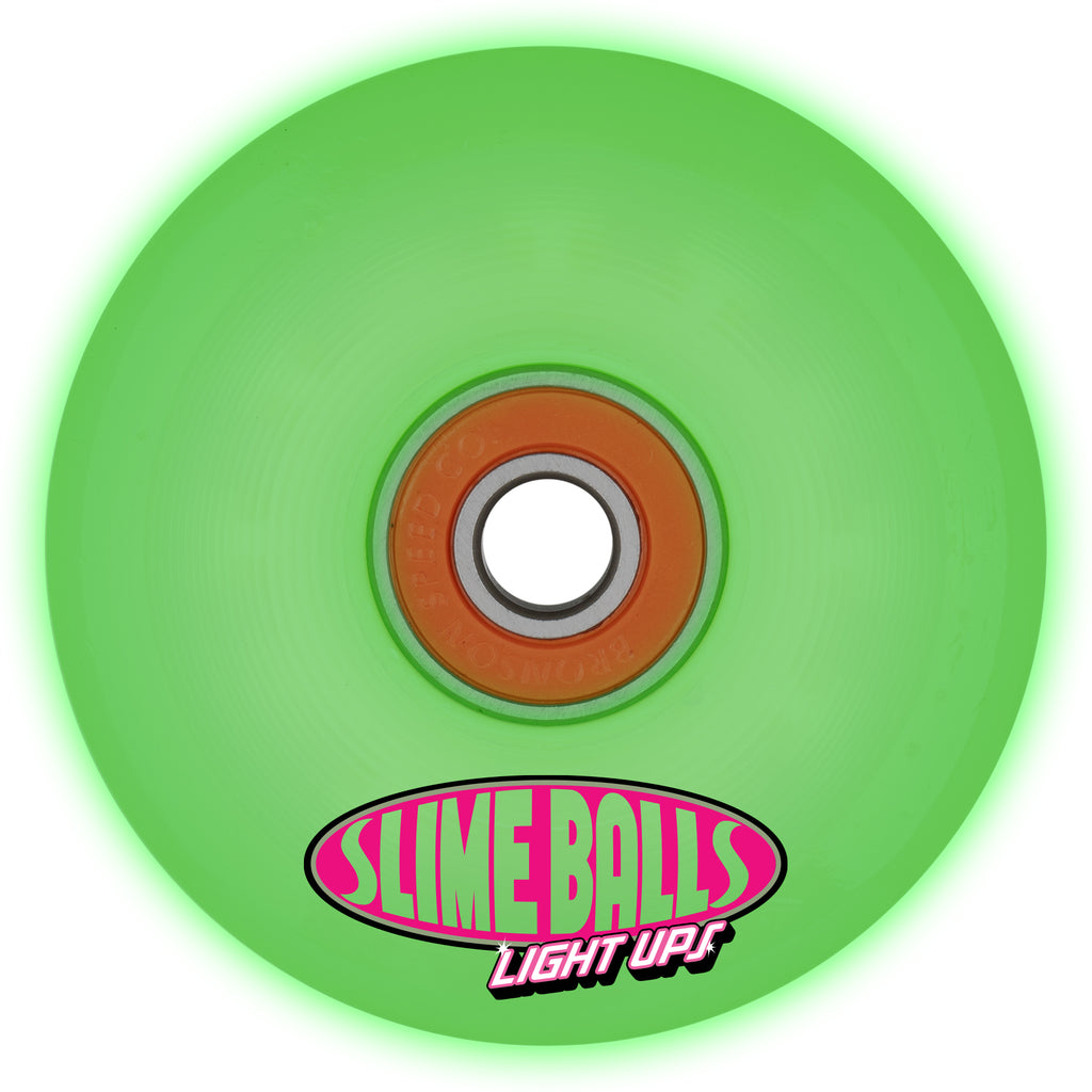 Slime Balls Friends of Planet 9 Light Ups OG Slime GITD 66mm 78a Skateboard Wheels