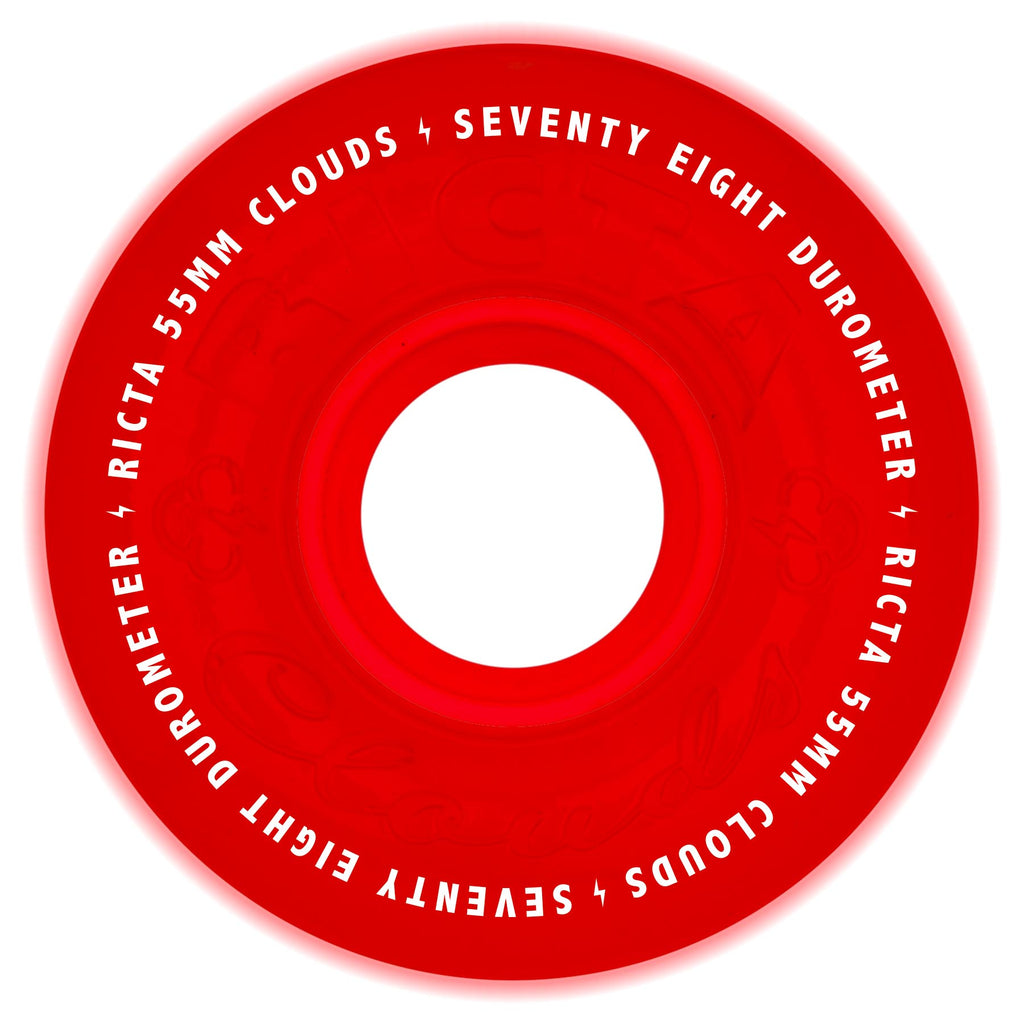 Ricta Clouds 55mm 78a Red GITD Skateboard Wheels