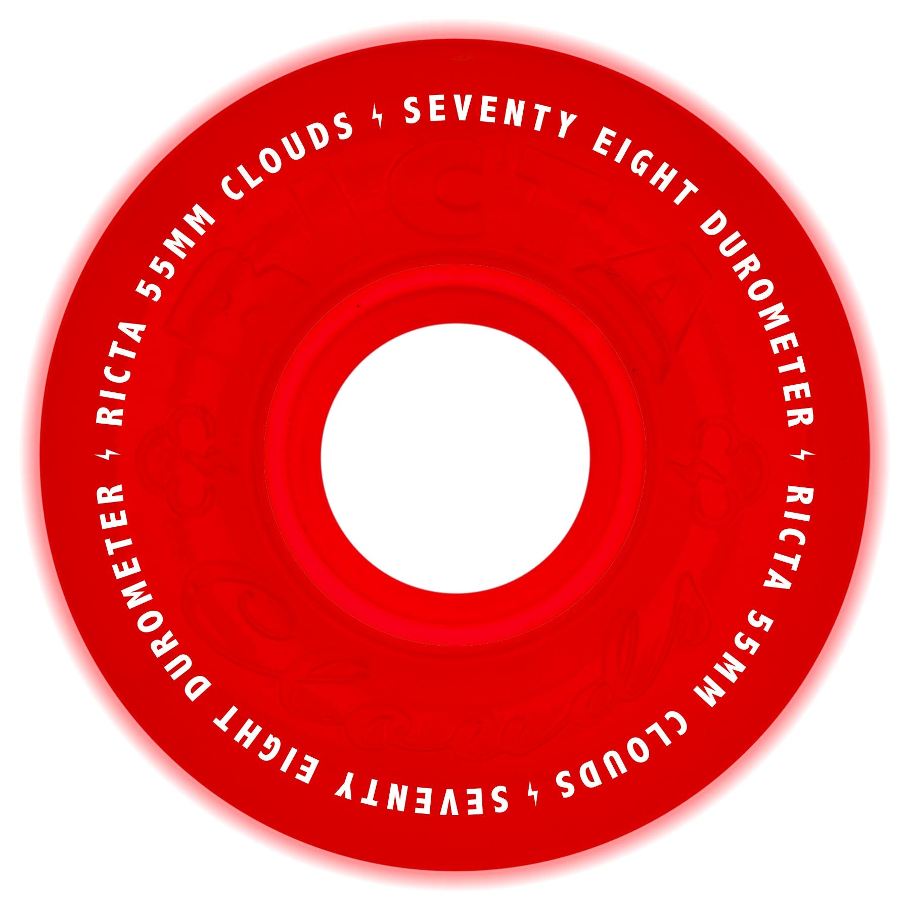 Ricta Clouds 55mm 78a Red GITD Skateboard Wheels