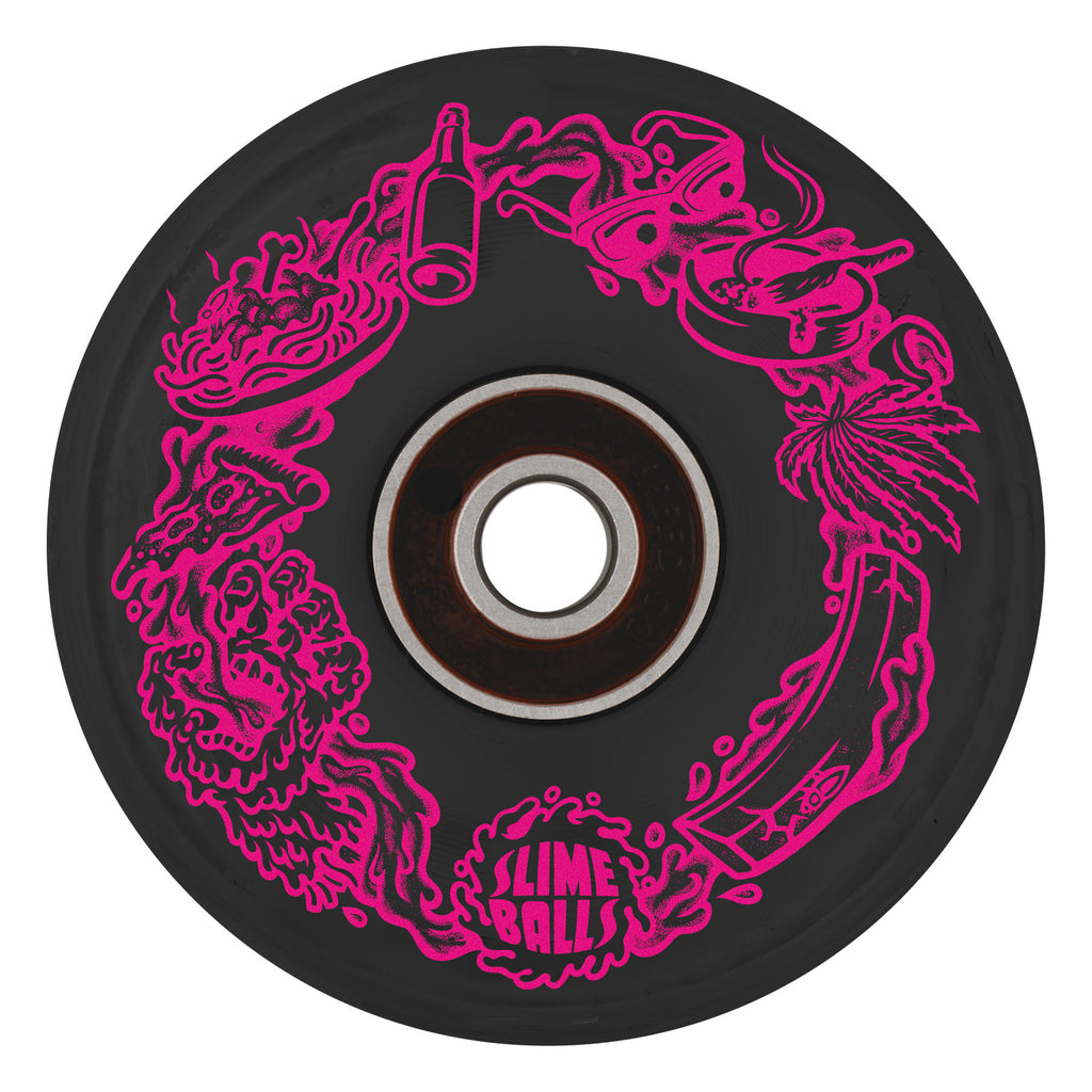 Slime Balls Neon Vomit Limited Edition Light Ups OG Slime 60mm 78a Black Skateboard Wheels