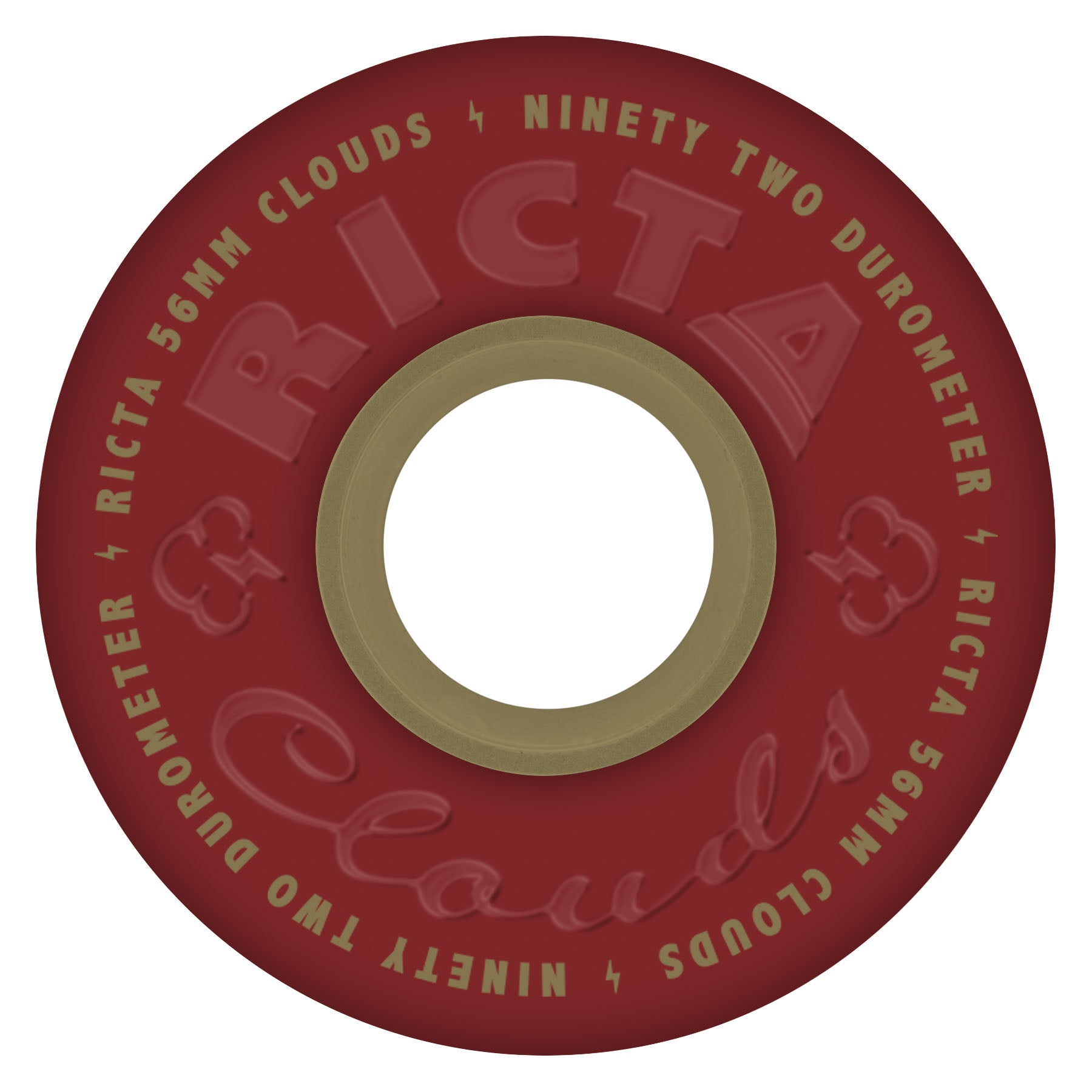 Ricta Clouds 56mm 92a Maroon Gold Skateboard Wheels