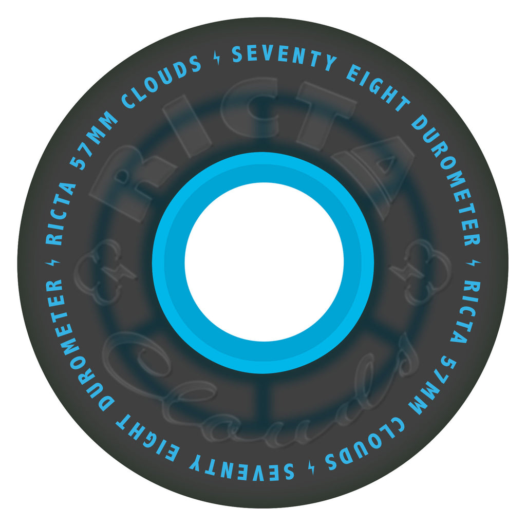 Ricta Clouds 57mm 78a Transparent Black Blue Skateboard Wheels