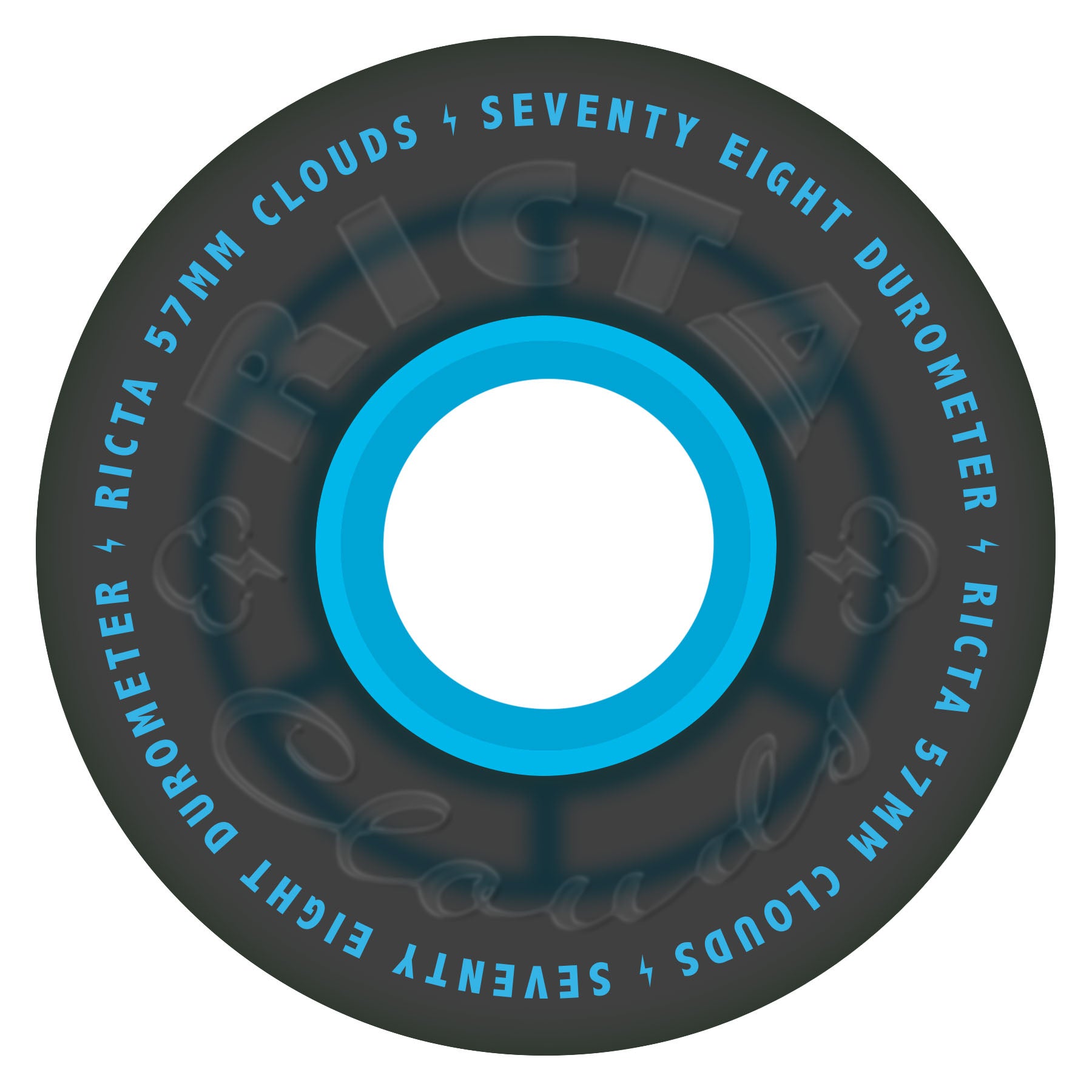Ricta Clouds 57mm 78a Transparent Black Blue Skateboard Wheels