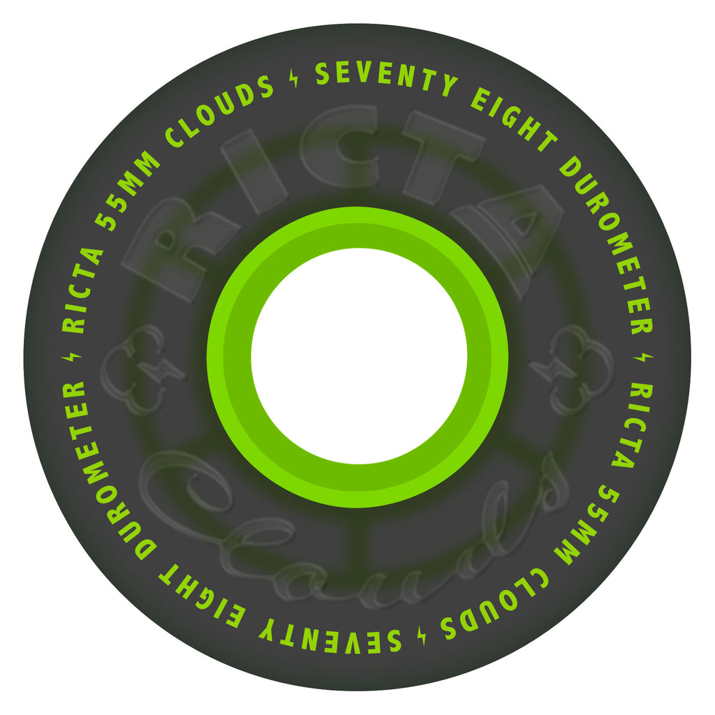Ricta Clouds 55mm 78a Transparent Black Green Skateboard Wheels