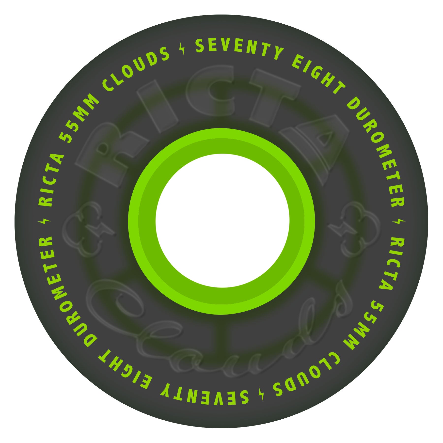 Ricta Clouds 55mm 78a Transparent Black Green Skateboard Wheels