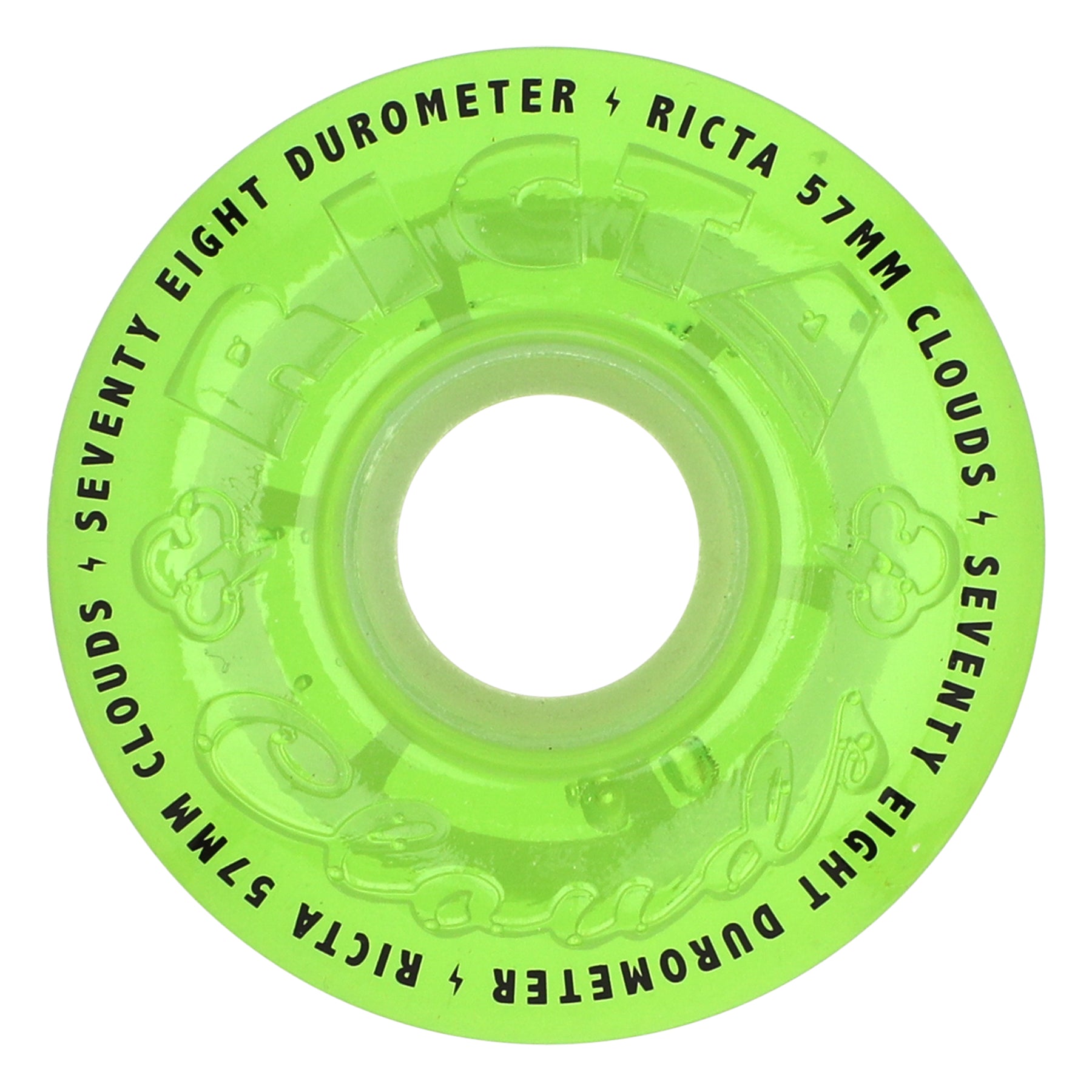 Ricta Clouds 57mm 78a Transparent Green GITD Skateboard Wheels