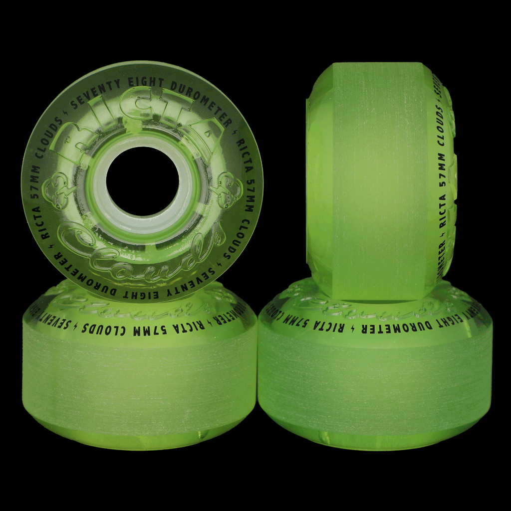 Ricta Clouds 57mm 78a Transparent Green GITD Skateboard Wheels