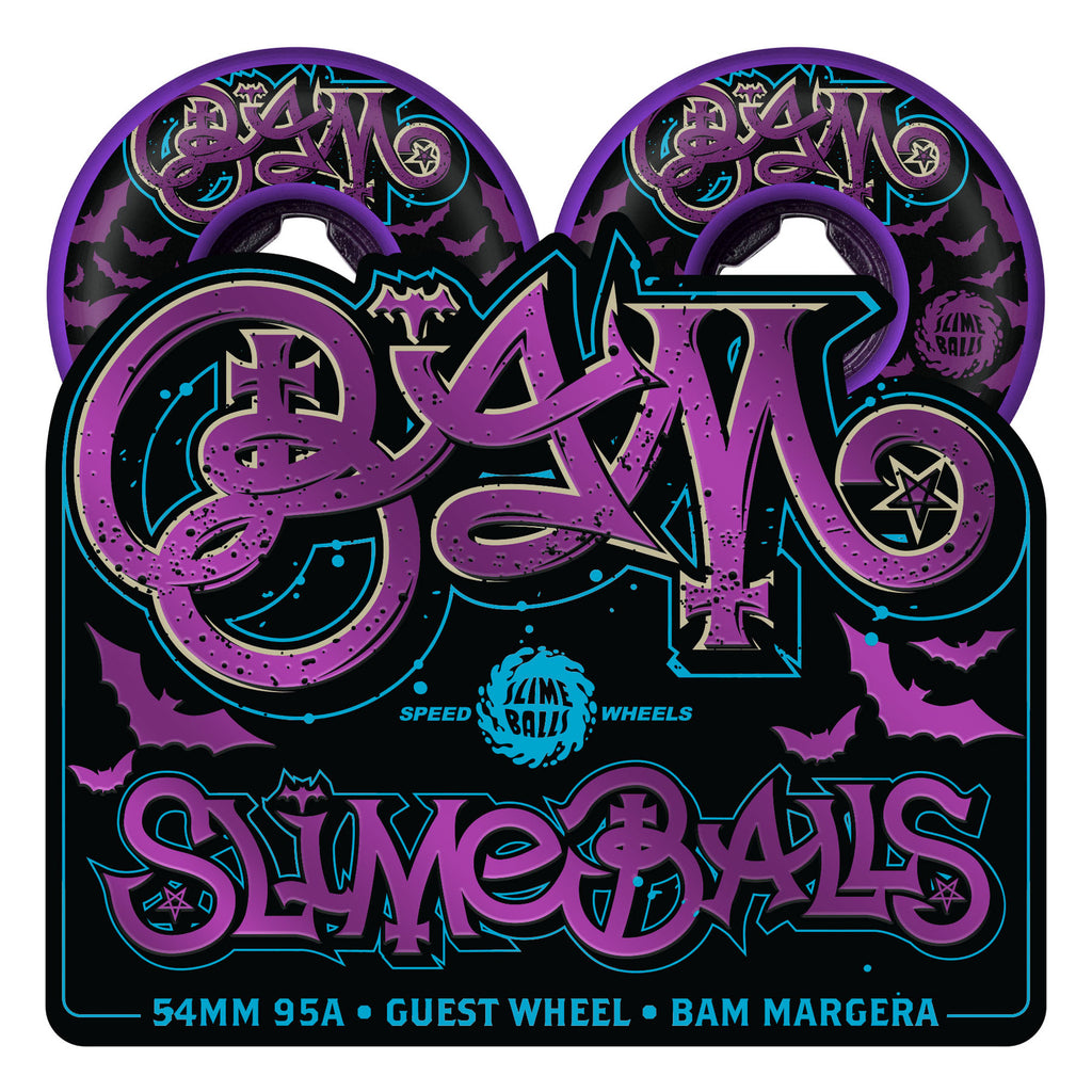 Slime Balls Bam Margera Guest 54mm 95a Purple Hardline Wheels