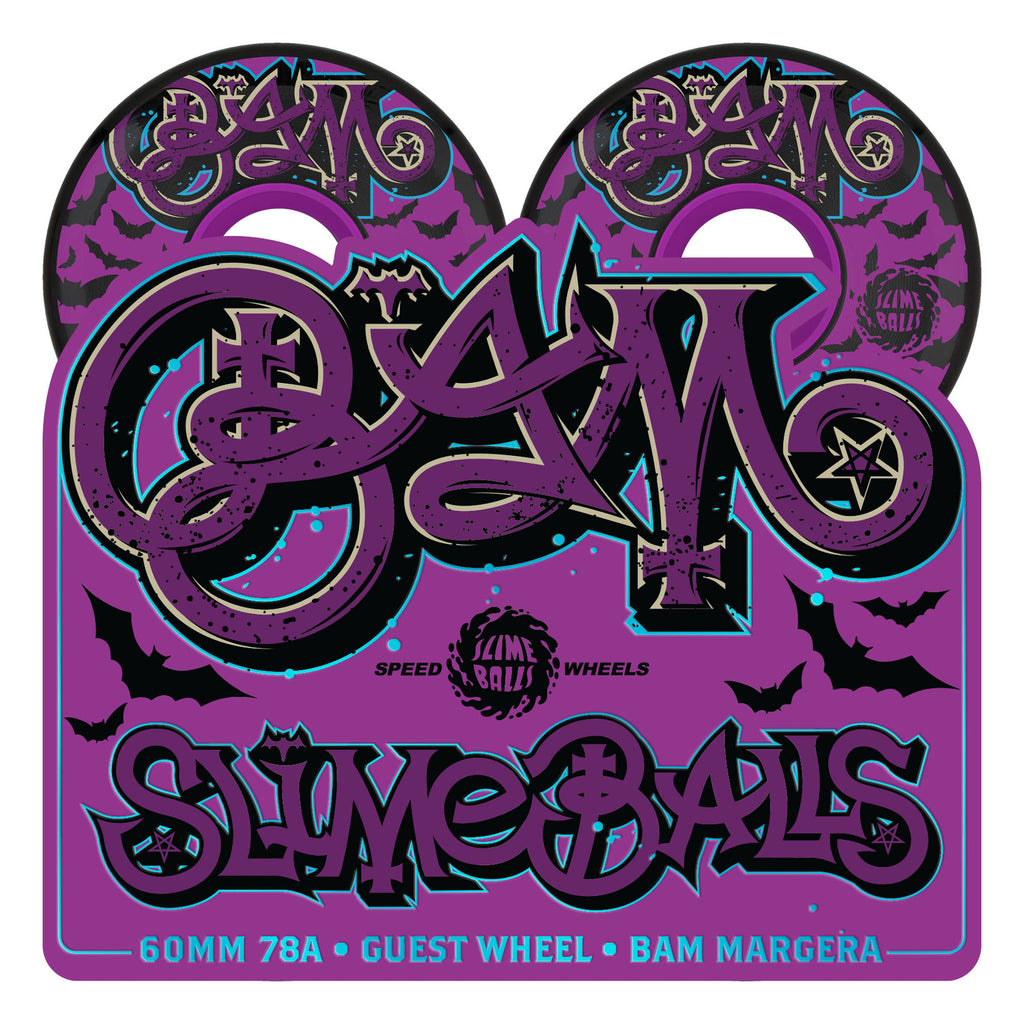 Slime Balls Bam Margera Guest OG Slime 60mm 78a Black Skateboard Wheels
