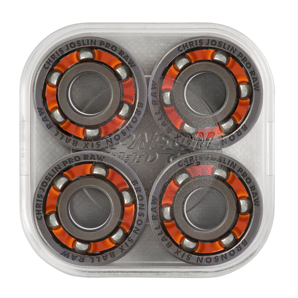 Bronson Speed Co. Chris Joslin Pro 6-Ball Raw Skateboard Bearings