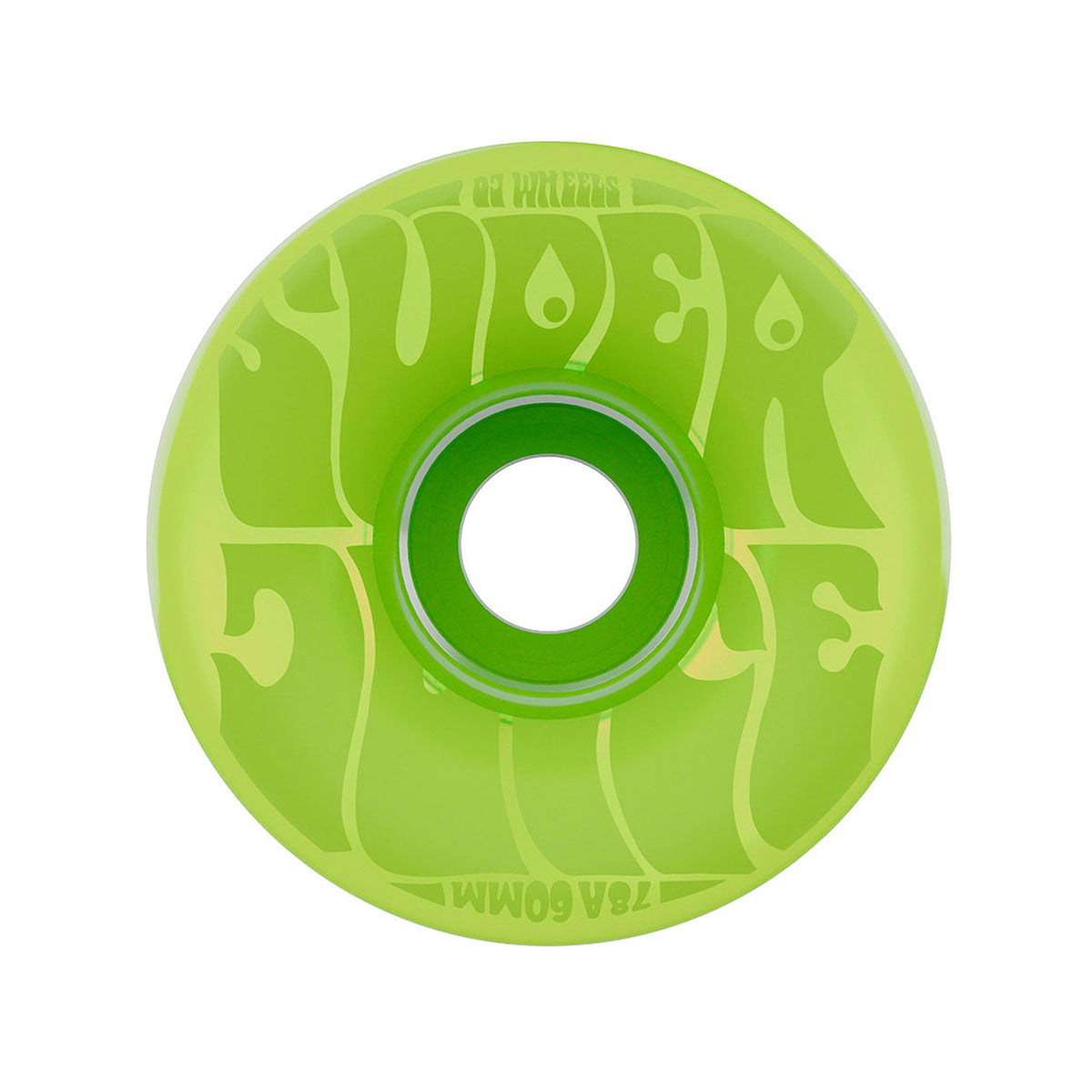 OJ Super Juice 60mm 78a Bubble Gum Transparent Green Skateboard Wheels
