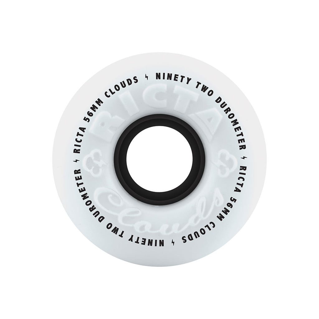 Ricta Clouds 56mm 92a White Black Skateboard Wheels