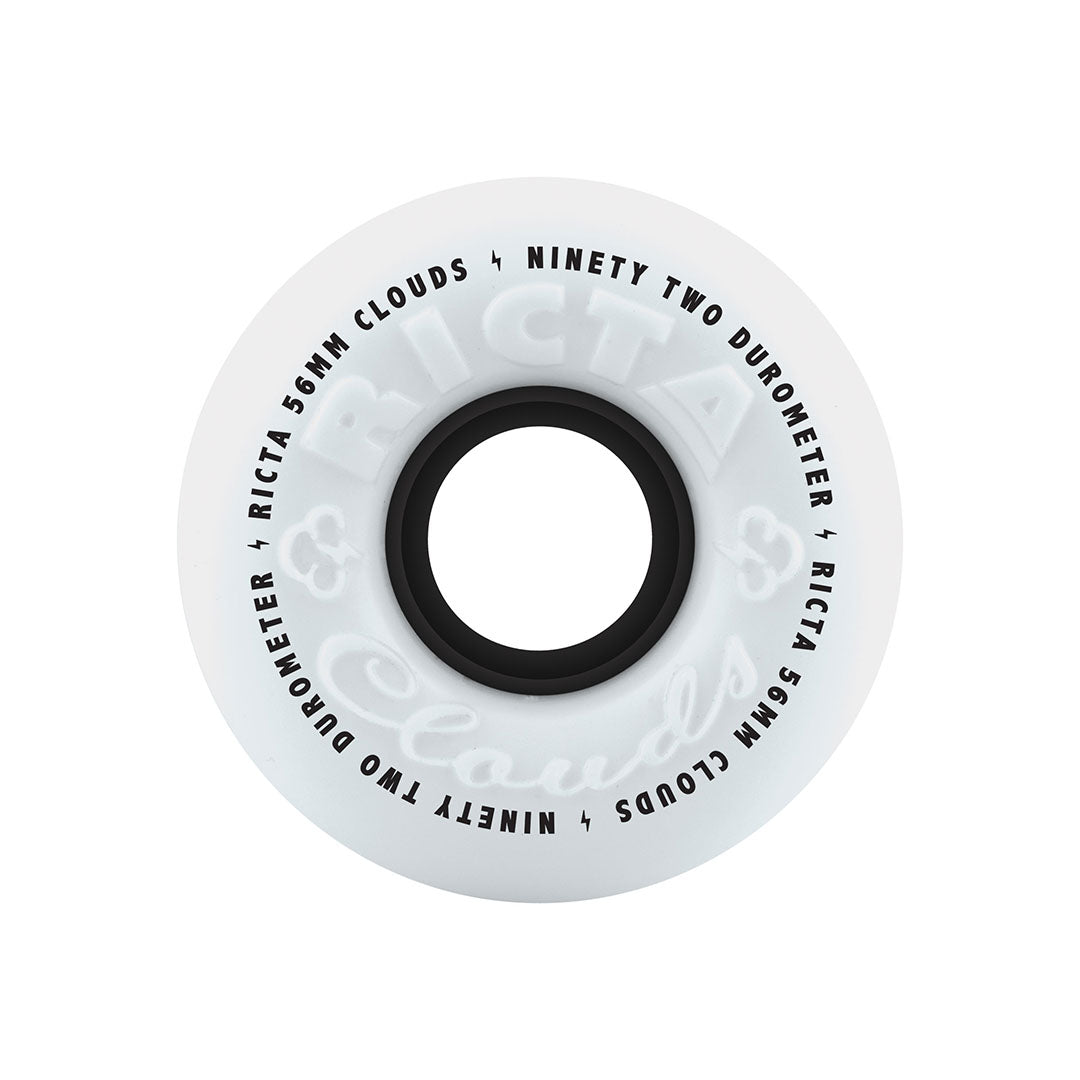 Ricta Clouds 56mm 92a White Black Skateboard Wheels