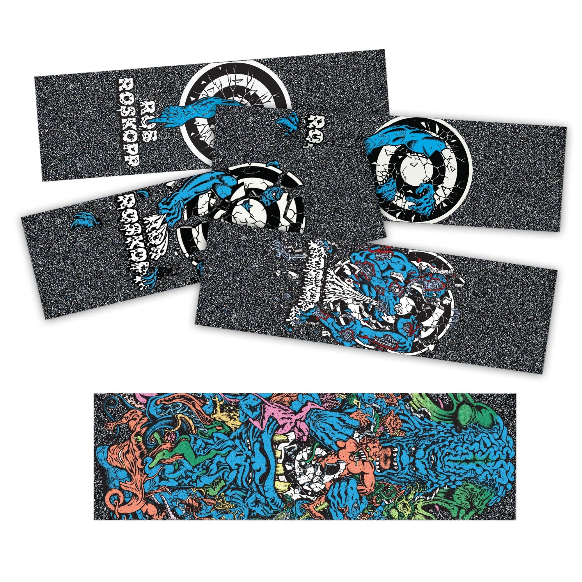 Mob x Santa Cruz Roskopp Target Grip Strips 11in x 3.25in Bg/5 Graphic Grip Tape