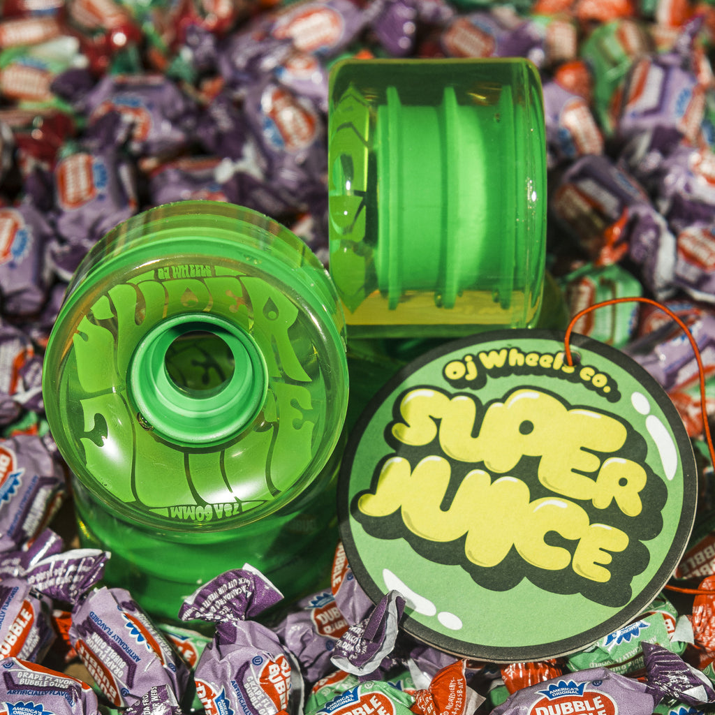 OJ Super Juice 60mm 78a Bubble Gum Transparent Green Skateboard Wheels