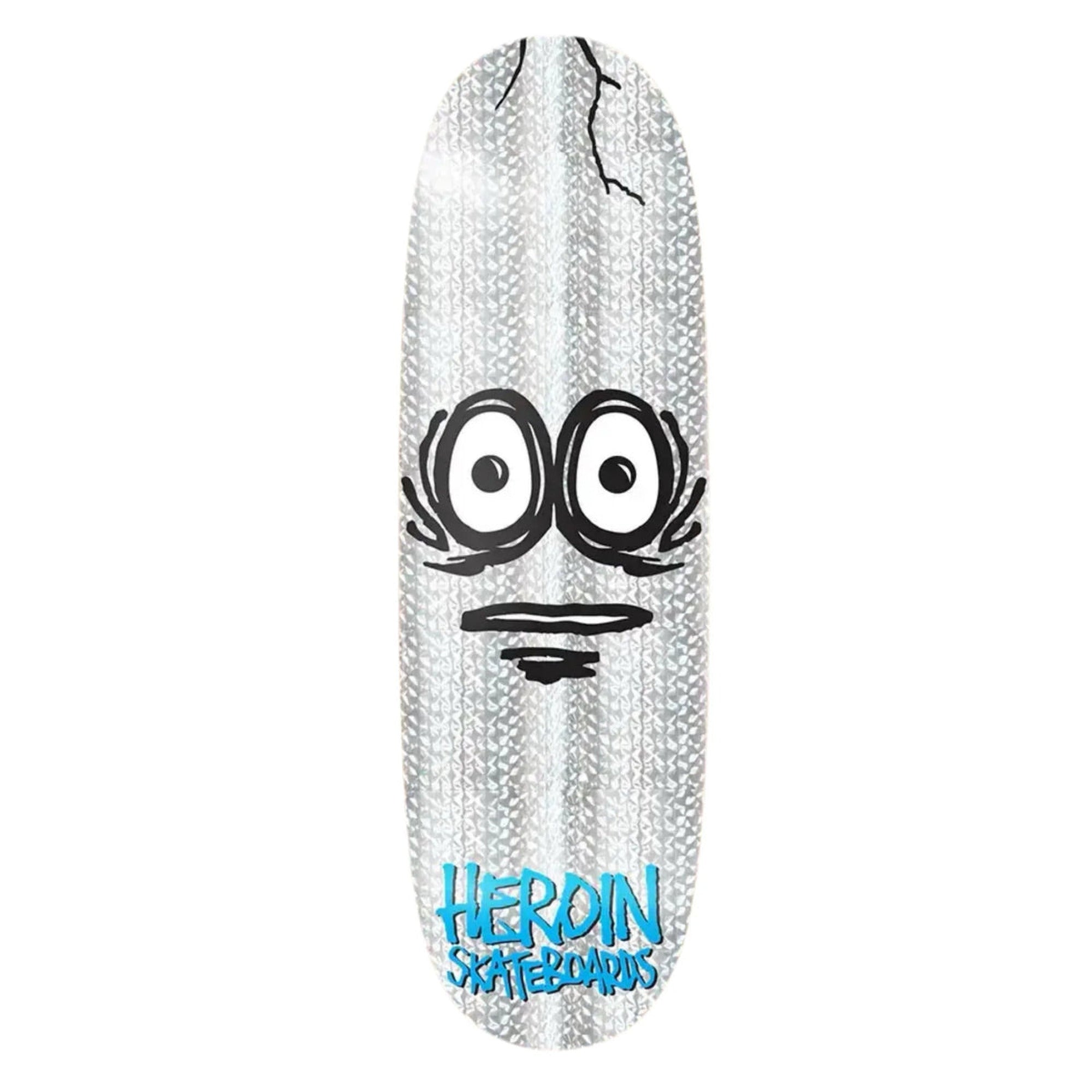 Heroin Very Big Holo Egg 10" X 32" Silver Foil Skateboard Deck