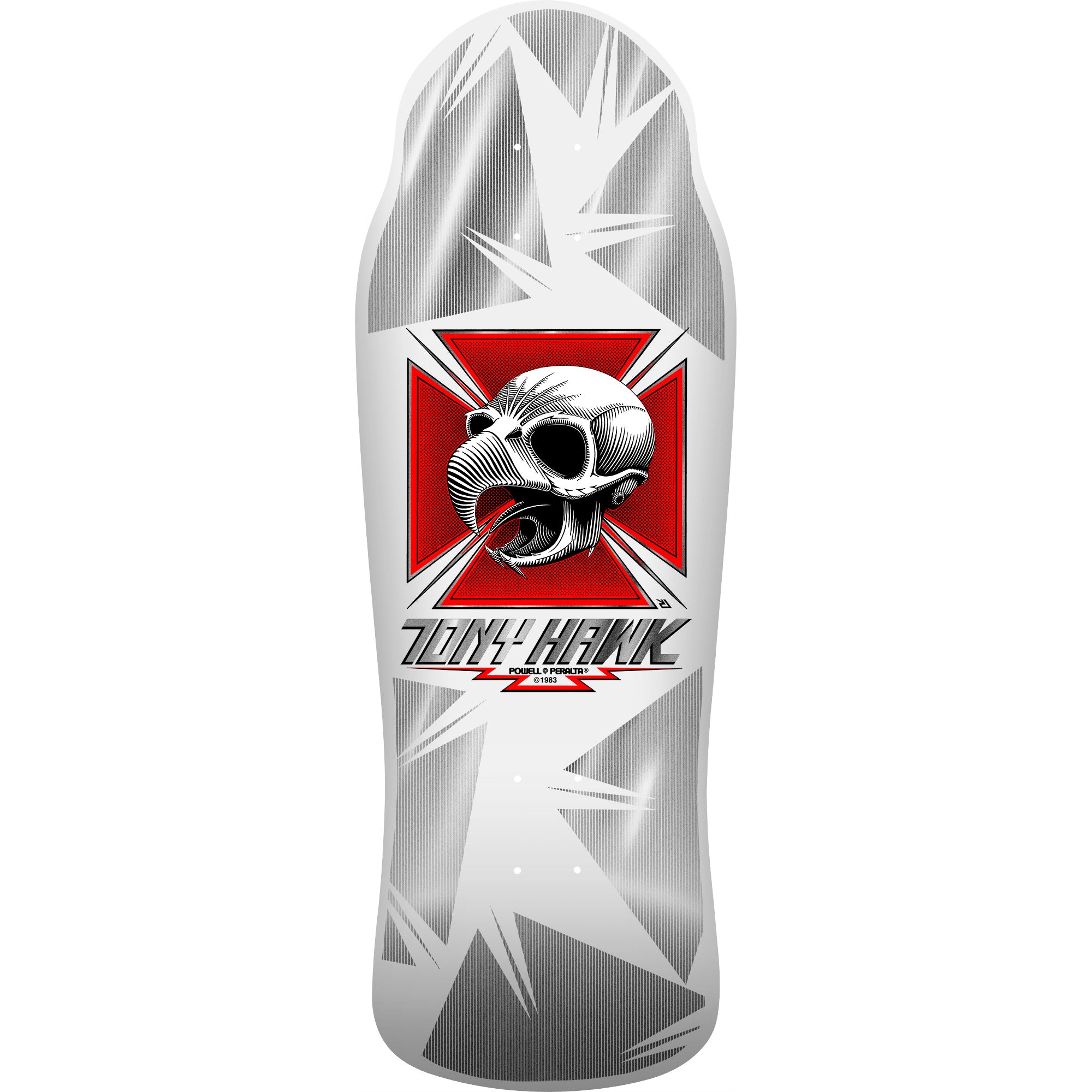 Bones Brigade Series 17 Tony Hawk Skull 10.41" White Skateboard Deck