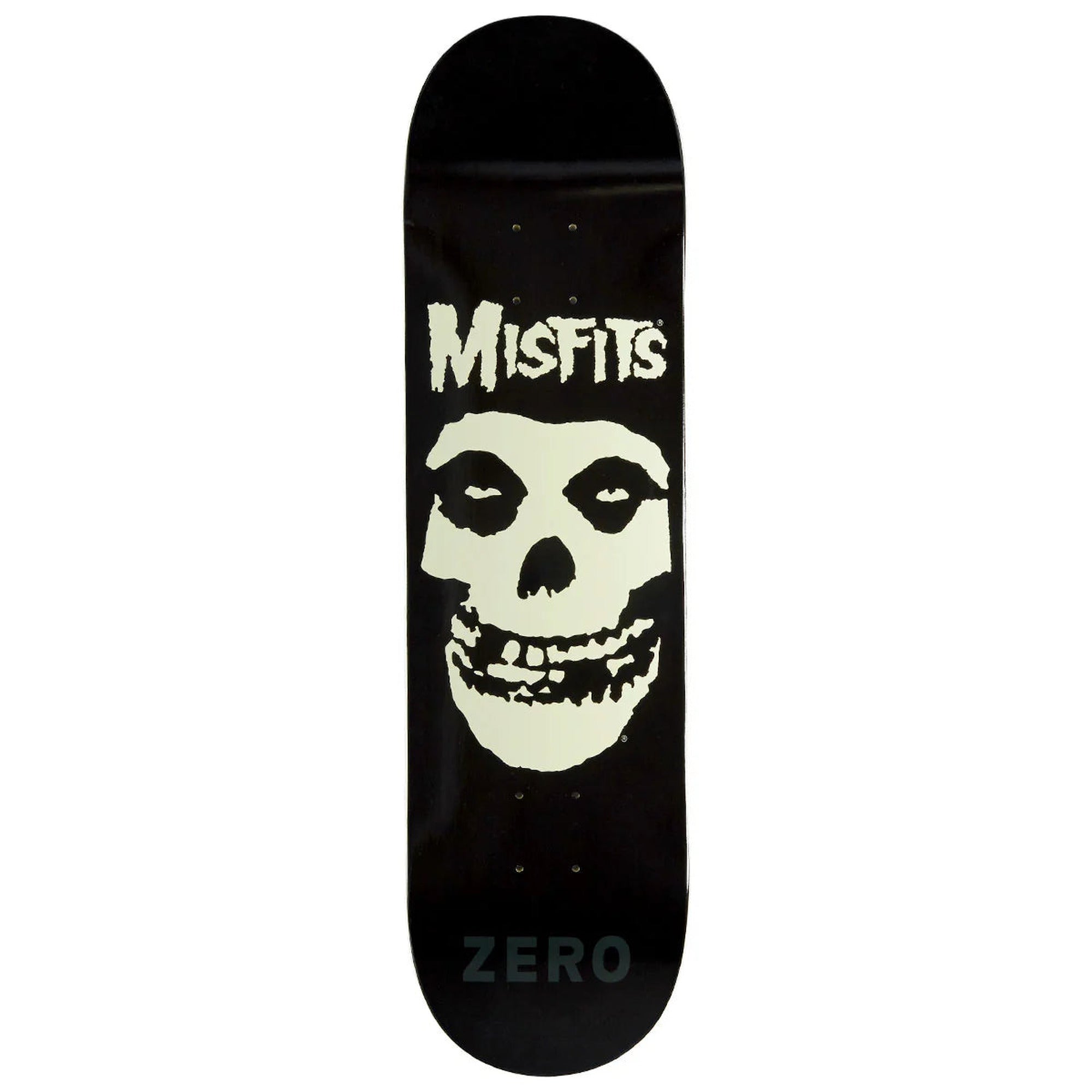 Zero Misfits Fiend Skull 8.25" x 31.9" GITD Black/Glow Skateboard Deck