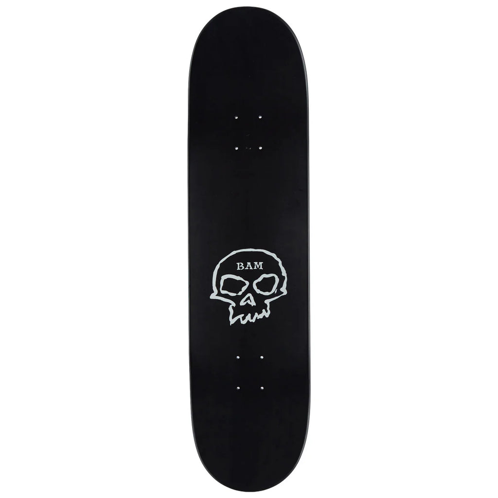 Zero x Bam Single Skull 8.25" x 31.9 " Black Skateboard Deck