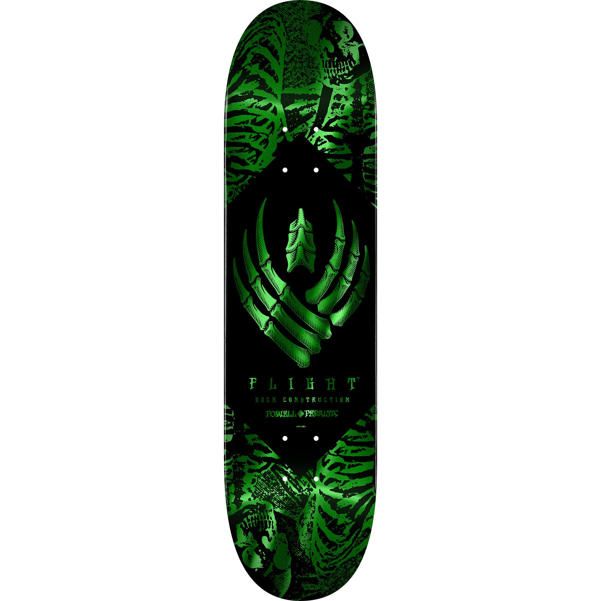 Powell Peralta Skeleton Foil Green Flight 8.5" x 32.08" K26 Skateboard Deck