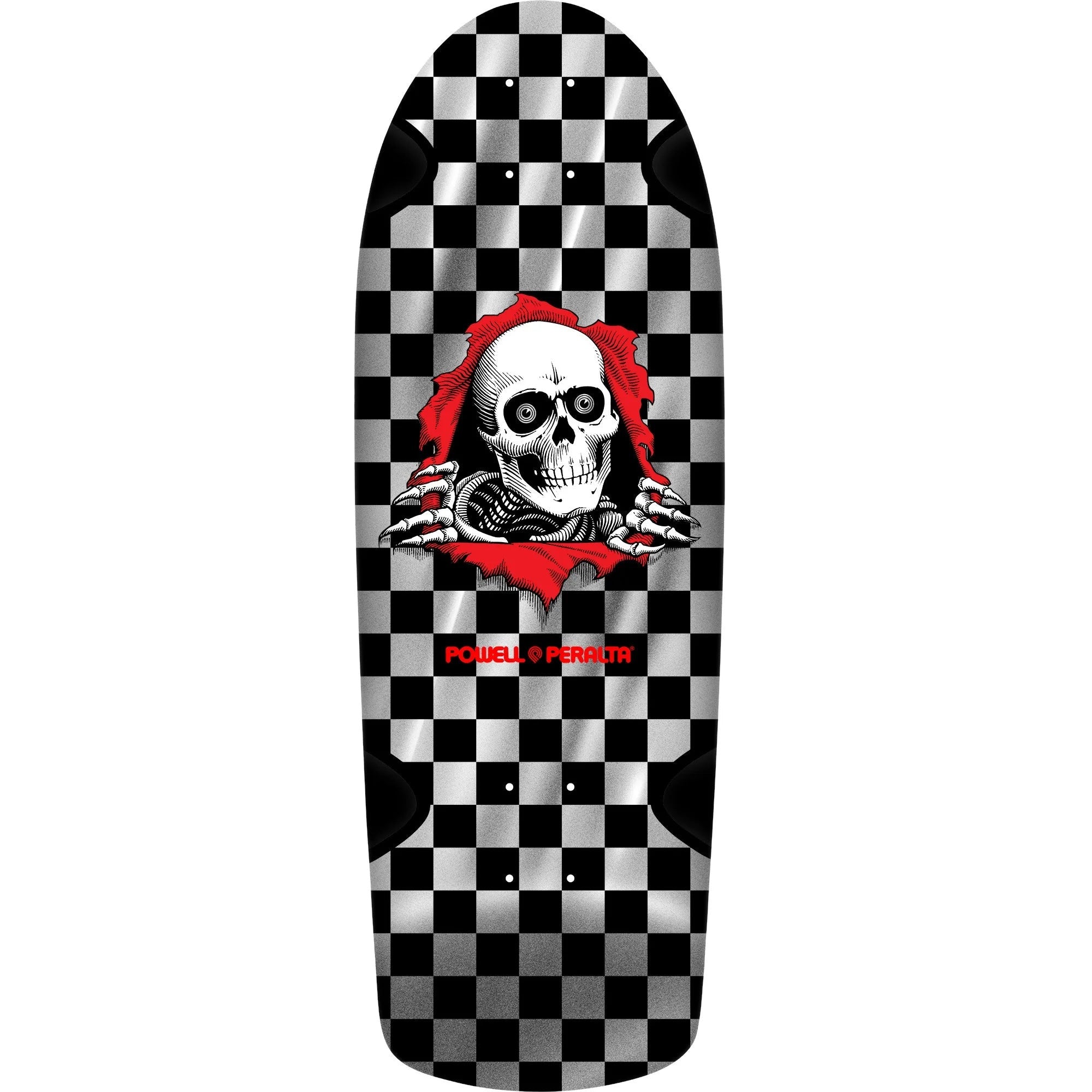 Powell Peralta OG Ripper Check 10" x 30" Silver Foil Skateboard Deck