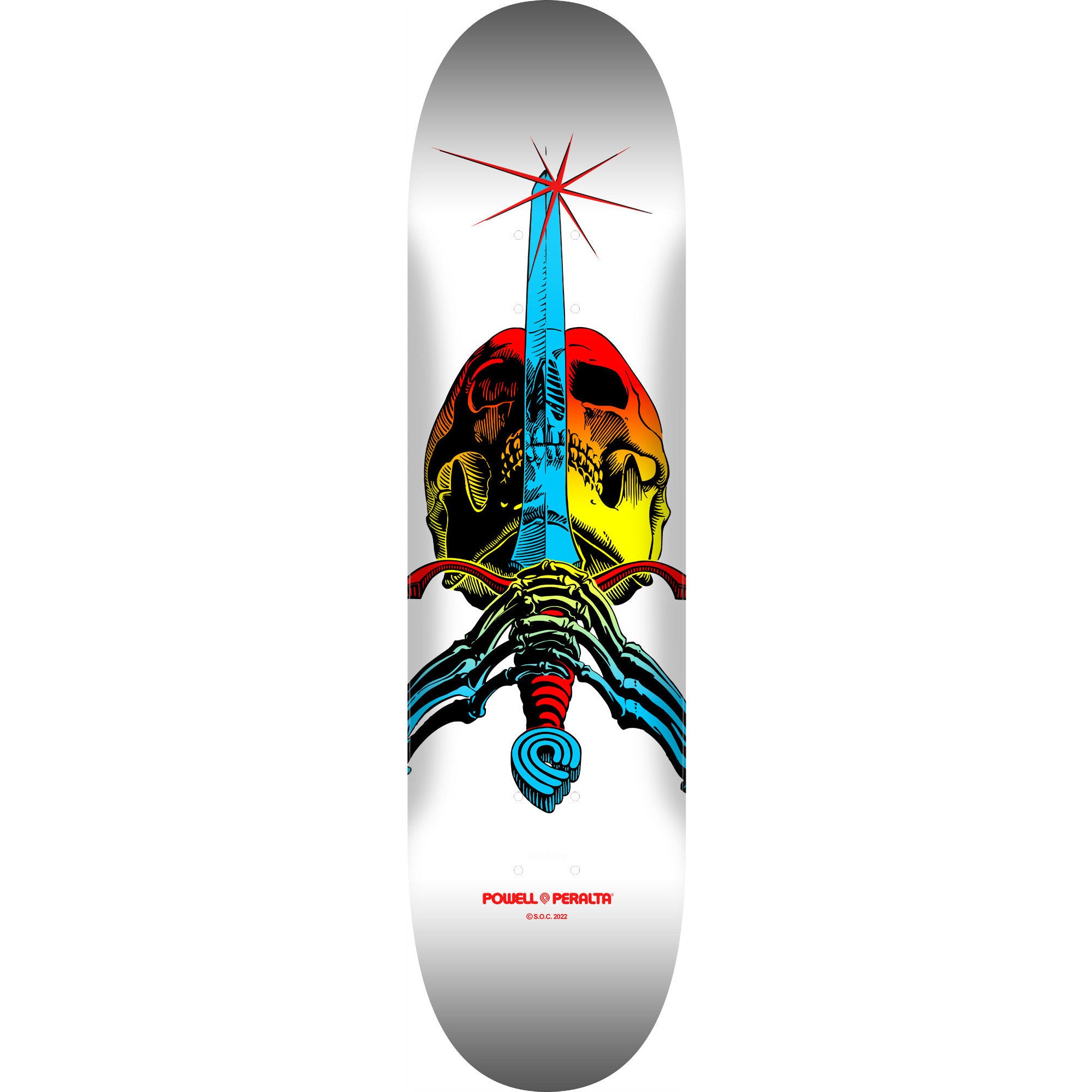Powell Peralta Skull & Sword Yellow Fade/White 8.25" 31.95" Shape 243 Skateboard Deck