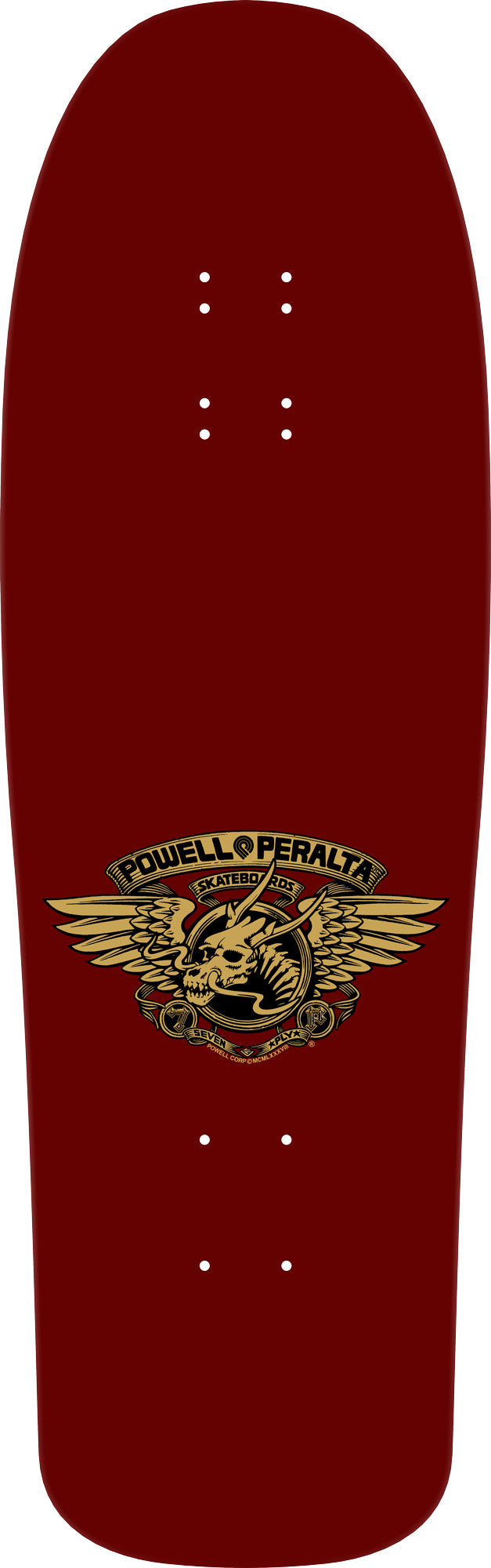 Powell Peralta Steve Caballero Mask Reissue 9.75" x 31.12" Burgundy/Gold Foil Skateboard Deck