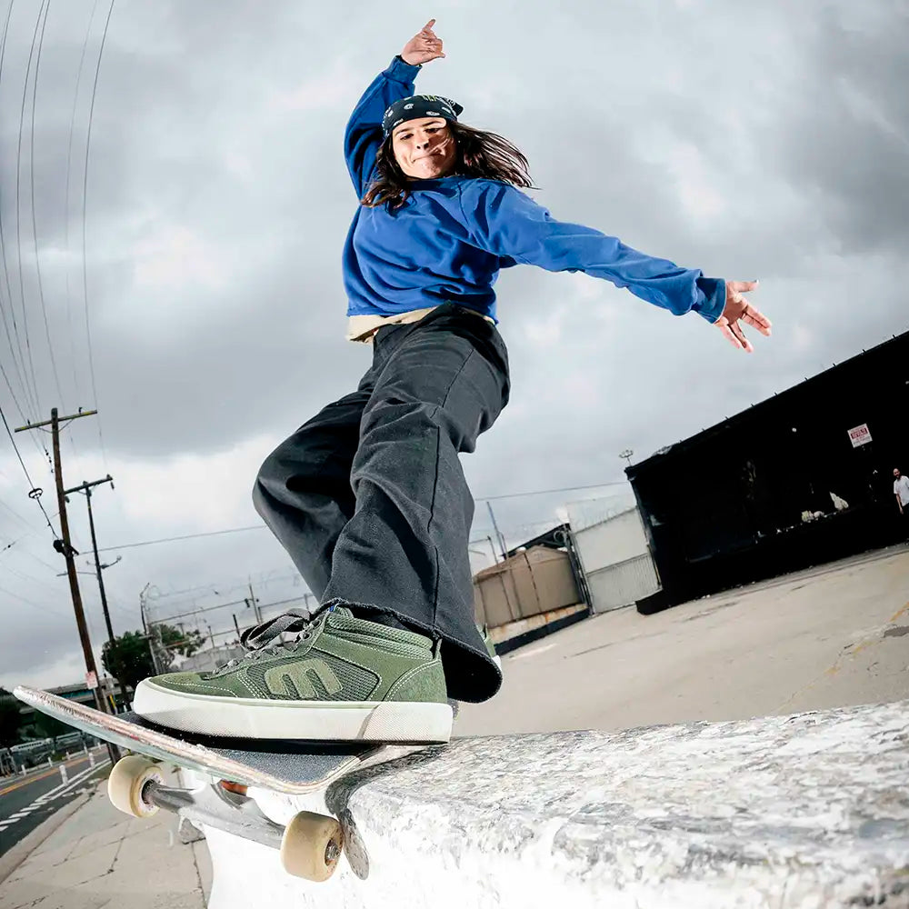 Etnies Windrow Vulc Mid Green Fabiana Delfino Skateboard Shoe