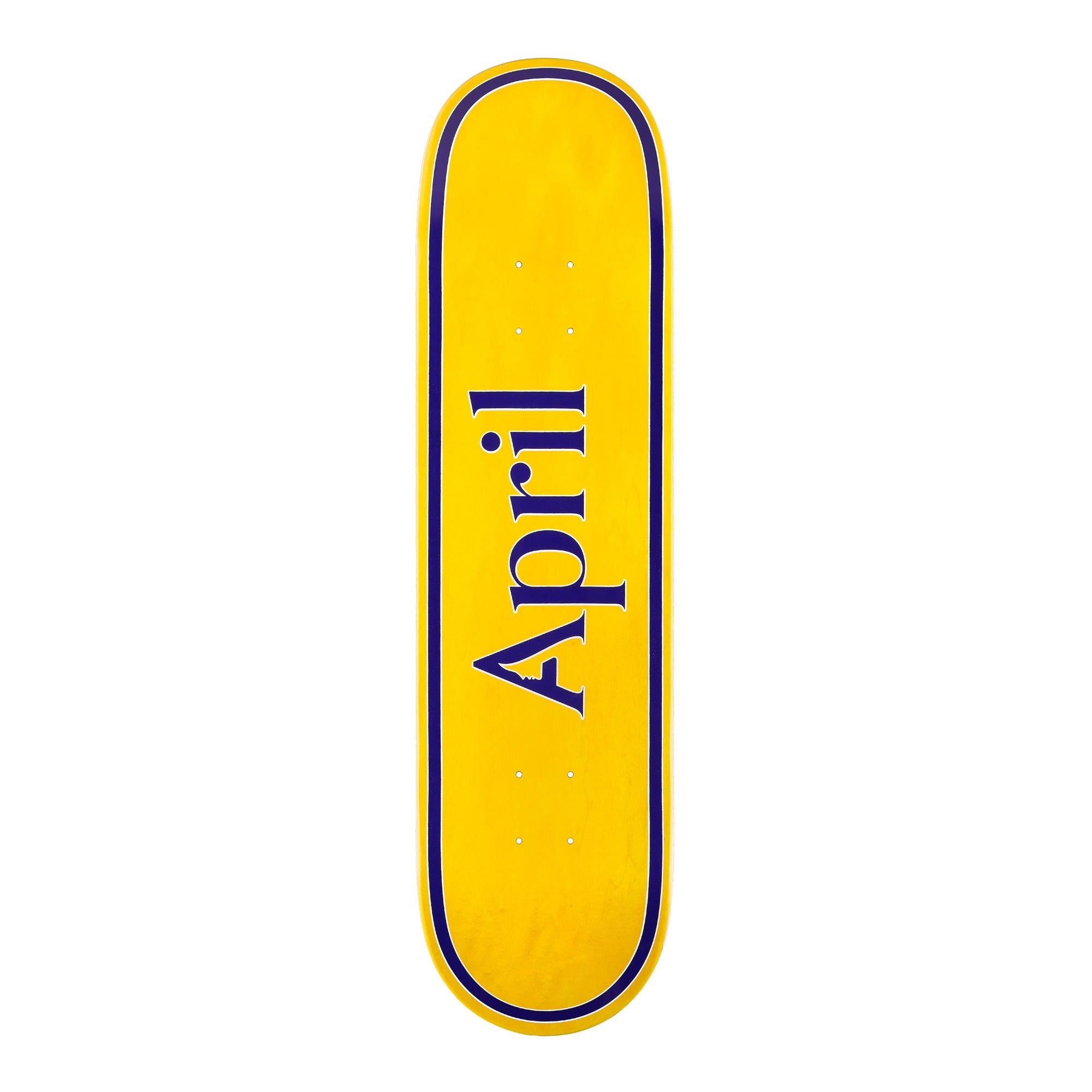 April OG Logo Yellow Purple Skateboard Deck