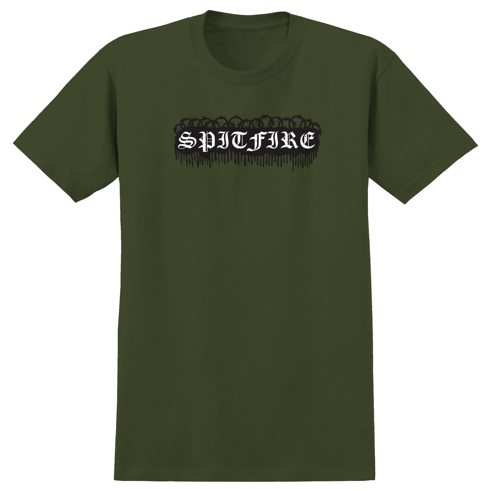 Spitfire Old E Barbed Military Green T-Shirt