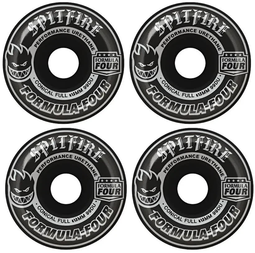 Spitfire F4 (Formula Four) 99D Conical Full 54mm Black Skateboard Wheels