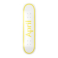 April OG Logo Twin Tail White Skateboard Deck