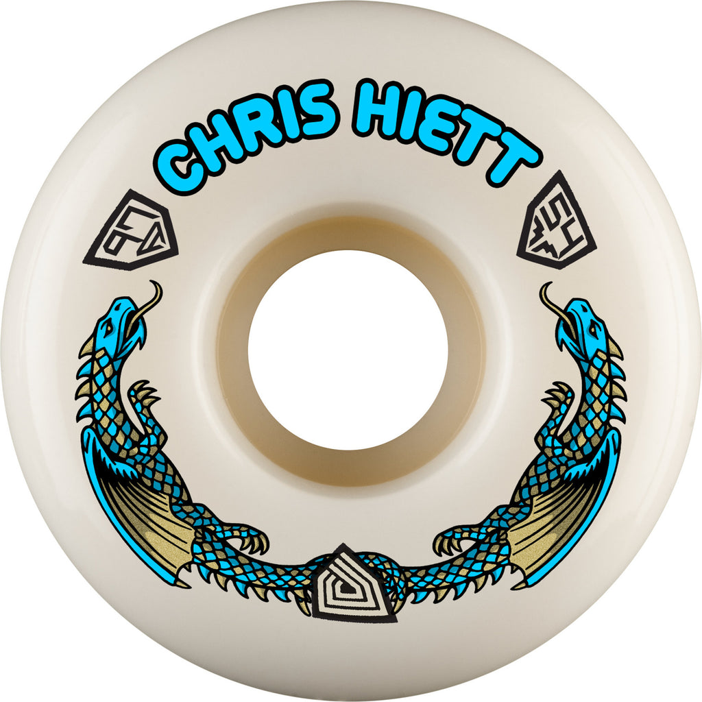 Powell Peralta Chris Hiett Pro 97A 54mm V7 Symmetrical Shape Medium Ride Patch Skateboard Wheels