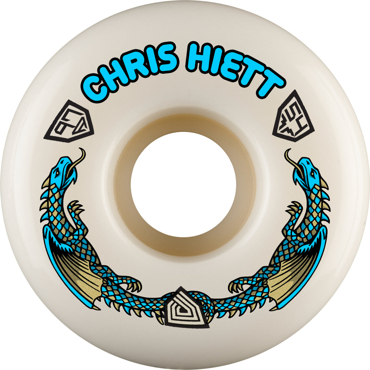 Powell Peralta Chris Hiett Pro 97A 54mm V7 Symmetrical Shape Medium Ride Patch Skateboard Wheels