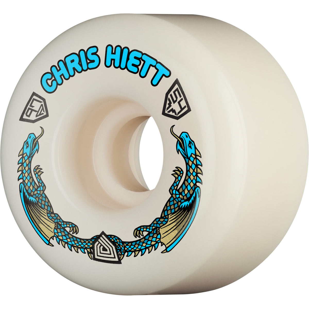 Powell Peralta Chris Hiett Pro 97A 54mm V7 Symmetrical Shape Medium Ride Patch Skateboard Wheels