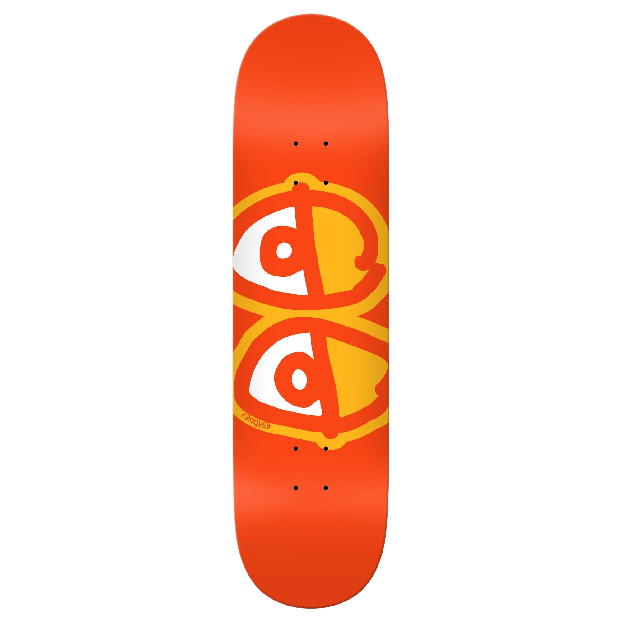 Krooked Team Eyes 8.25" x 32" Orange Skateboard Deck