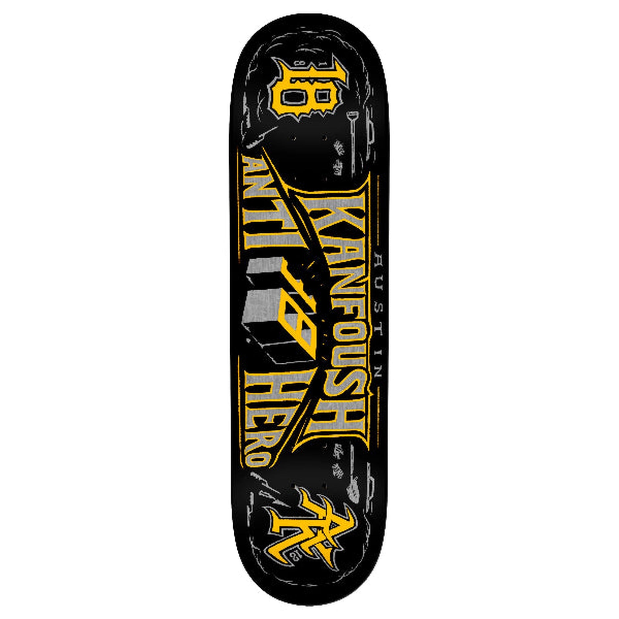 Antihero Kanfoush Customs 8.25" x 32" Black Skateboard Deck