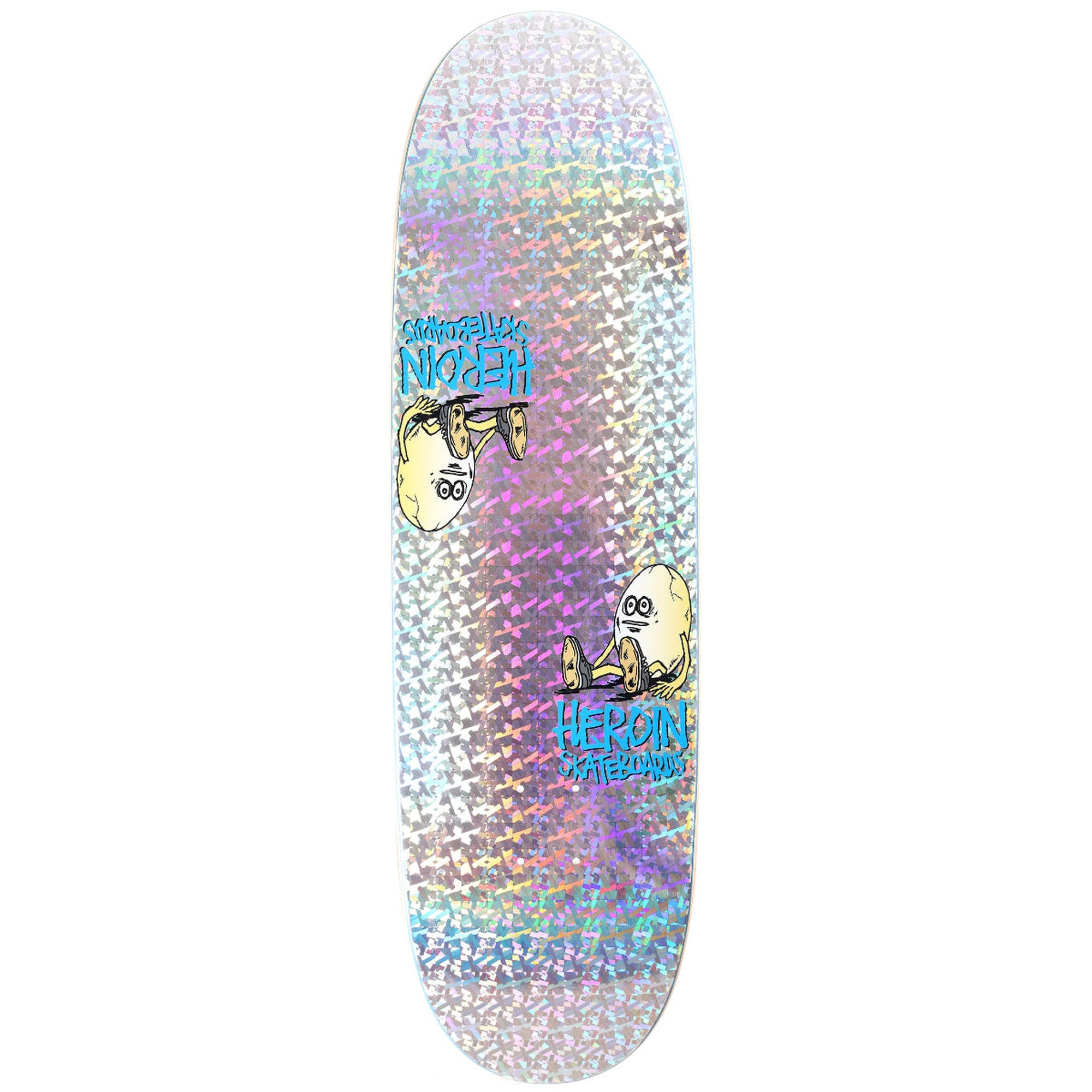 Heroin Symmetrical Hollow Egg Twin 9.25" X 32" Silver Foil Skateboard Deck