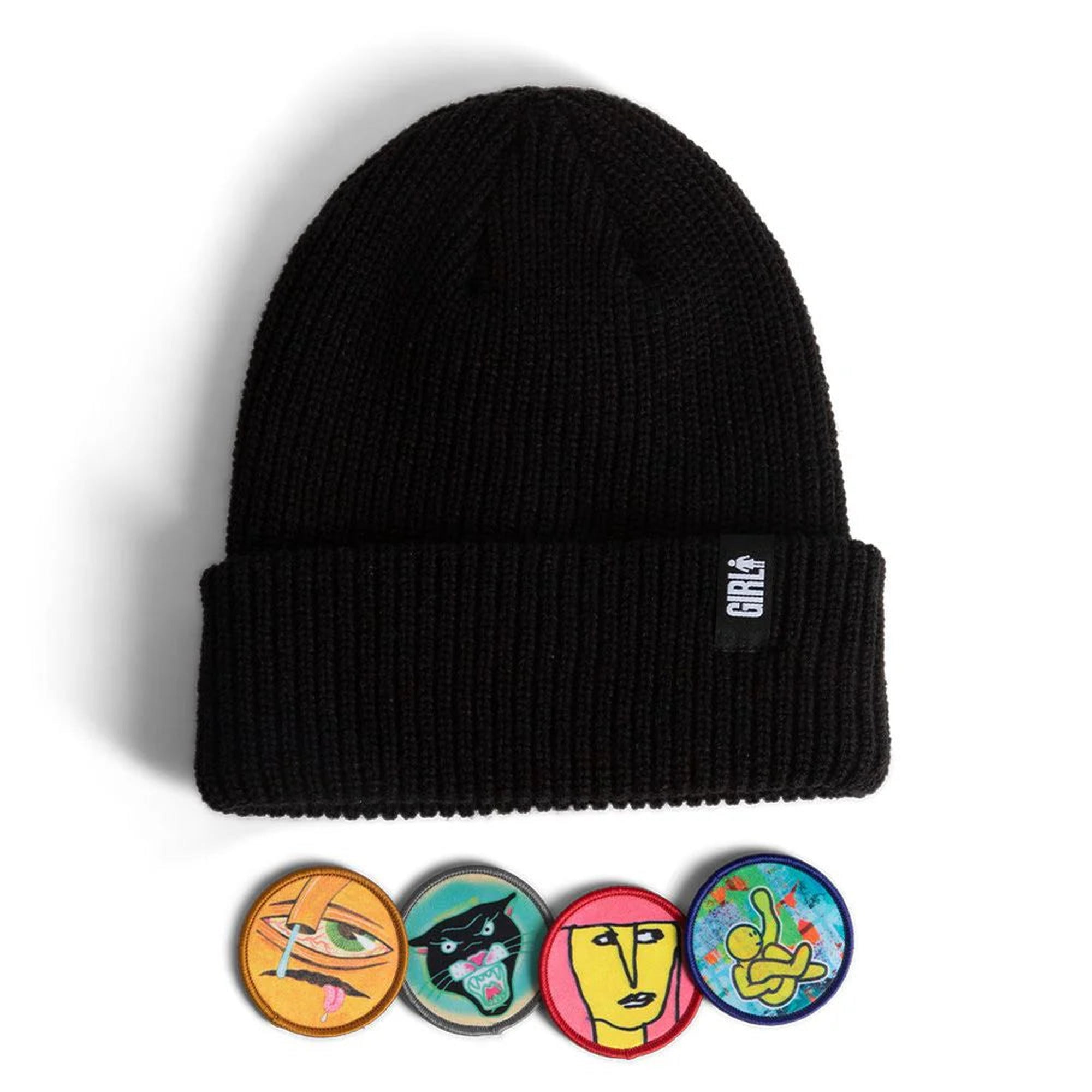 Girl Legend Head Patch Black Beanie
