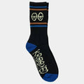 Krooked Eyes Black/Blue/Brown Crew Socks