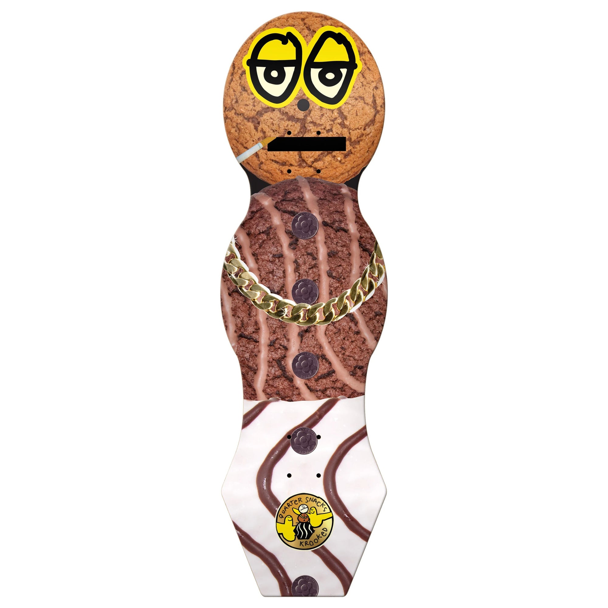 Krooked X Quartersnacks Skateboards Snackman Cruiser 9" X 31.41" Deck