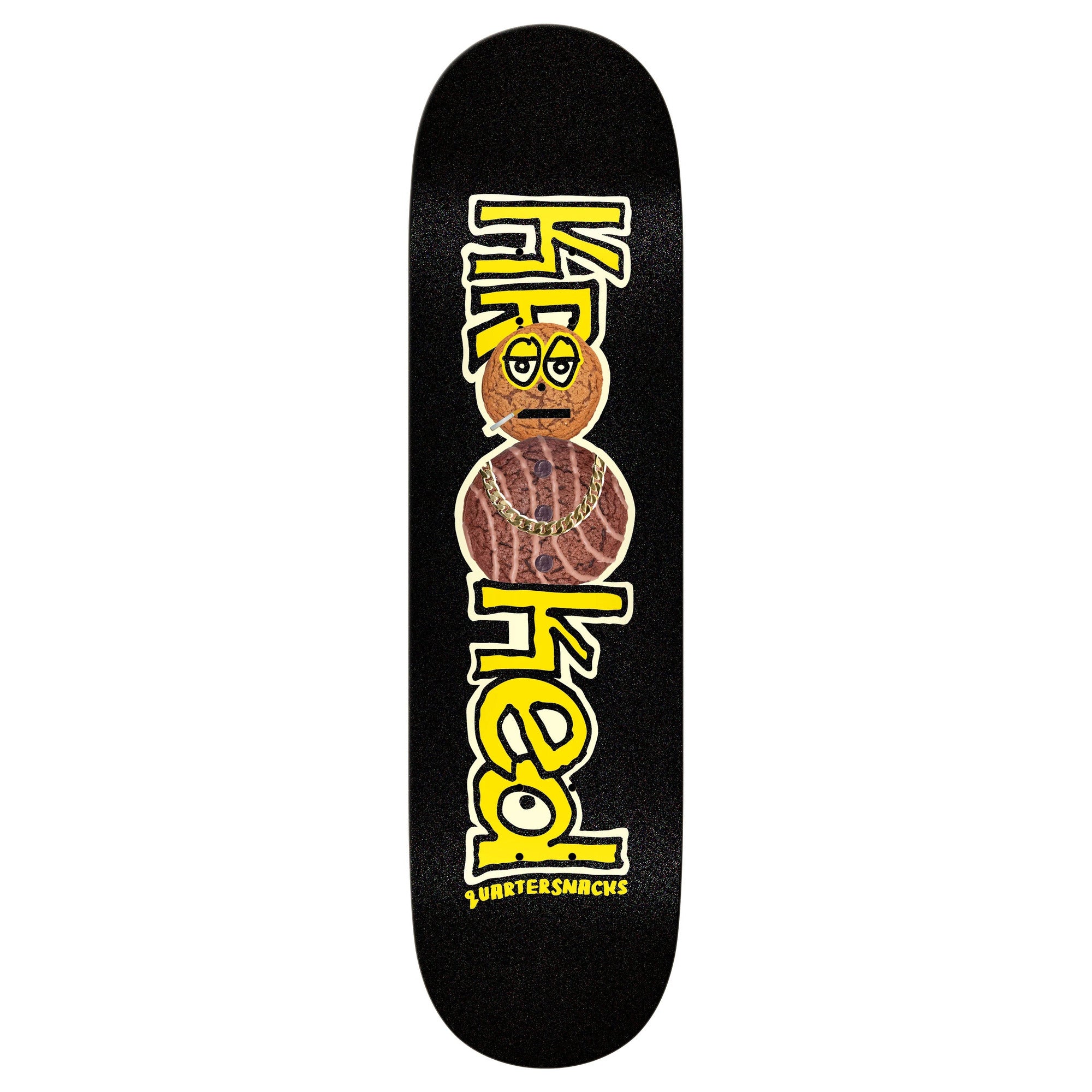 Krooked X Quartersnacks Snackman 8.5" x 31.85" Black Skateboard Deck